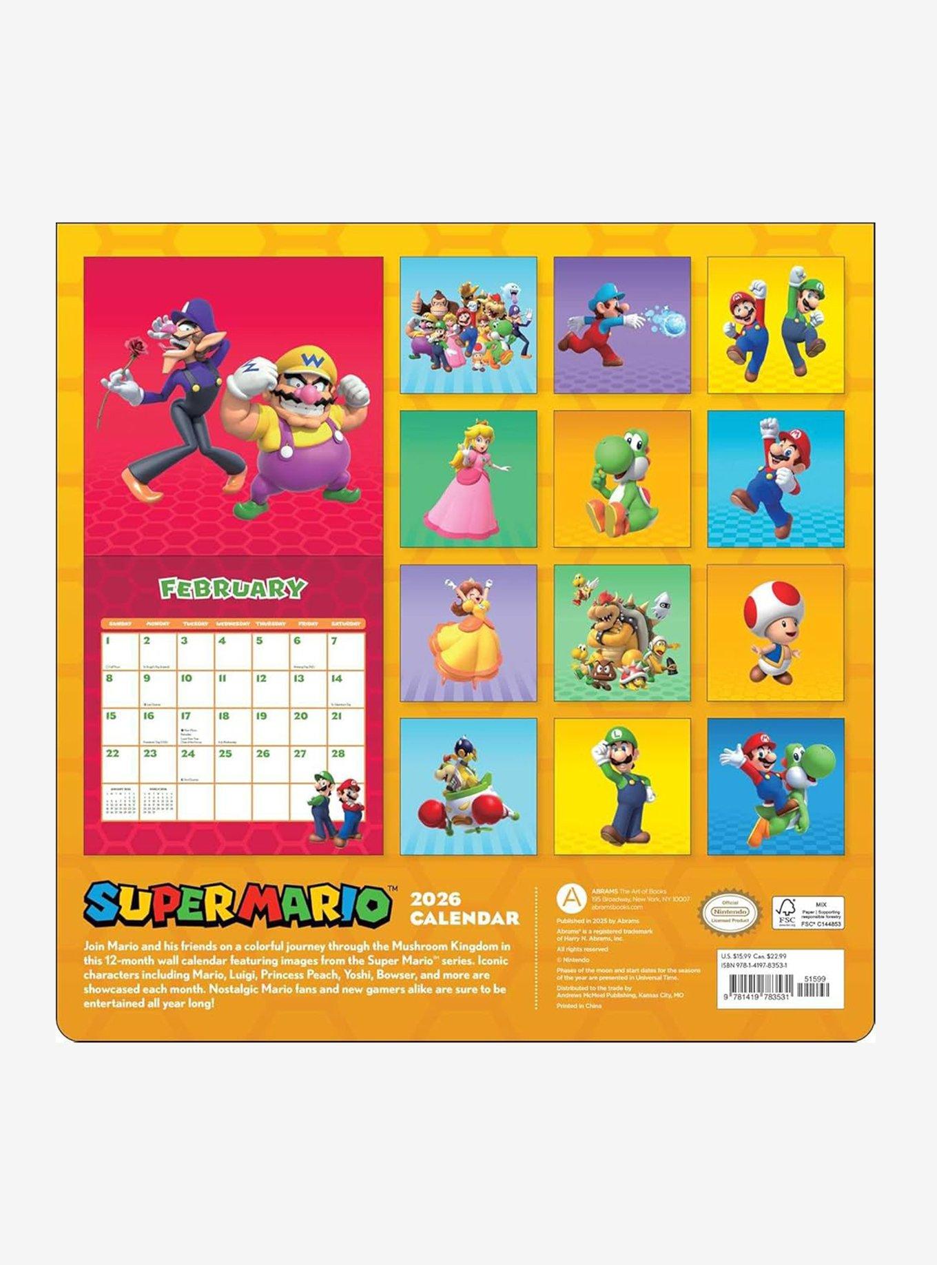 Nintendo Super Mario 2026 Wall Calendar