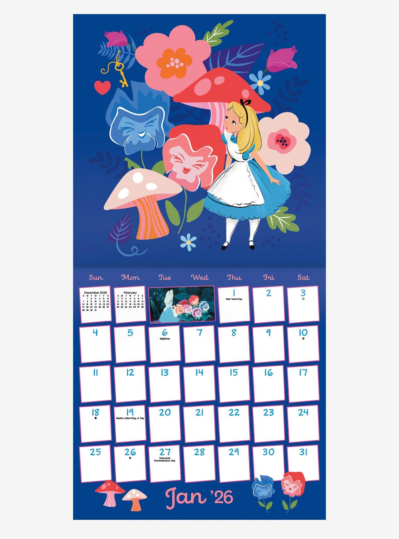 Disney Alice in Wonderland 2026 Wall Calendar