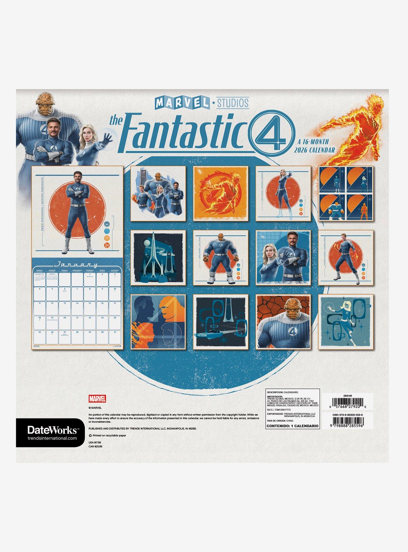 Marvel The Fantastic Four: First Steps 2026 Wall Calendar, , hi-res
