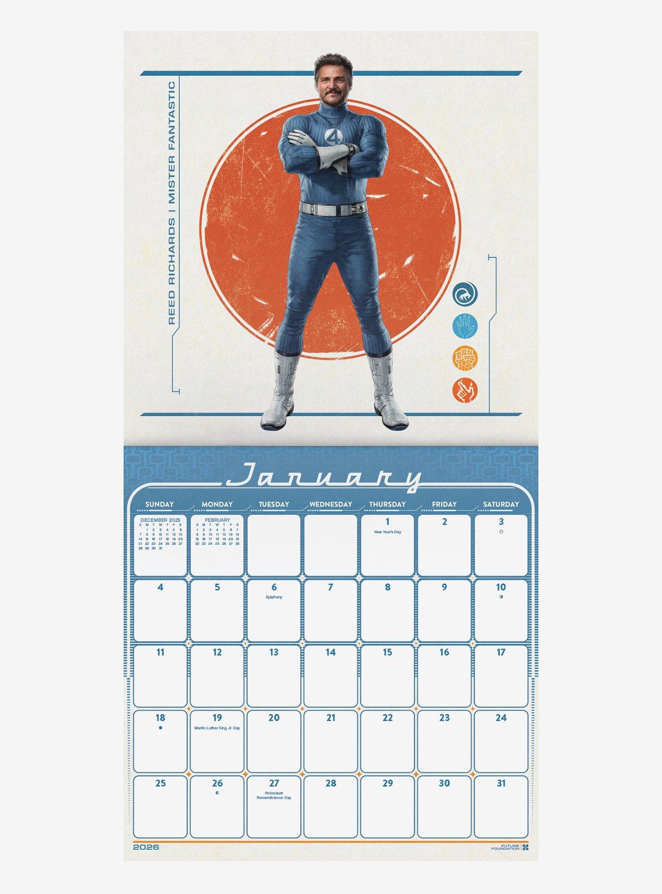 Marvel The Fantastic Four: First Steps 2026 Wall Calendar, , alternate