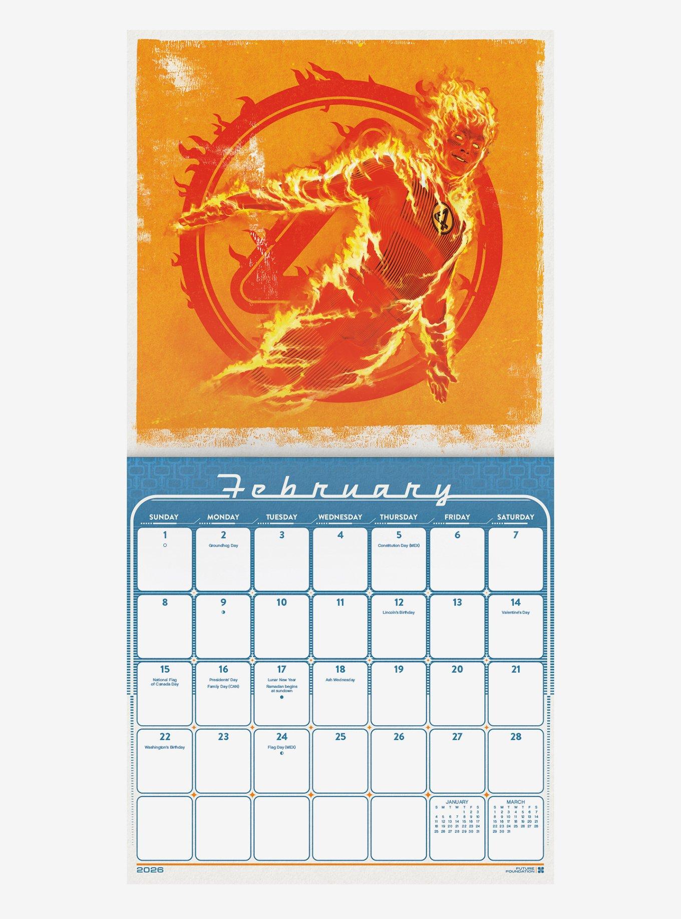 Marvel The Fantastic Four: First Steps 2026 Wall Calendar, , alternate