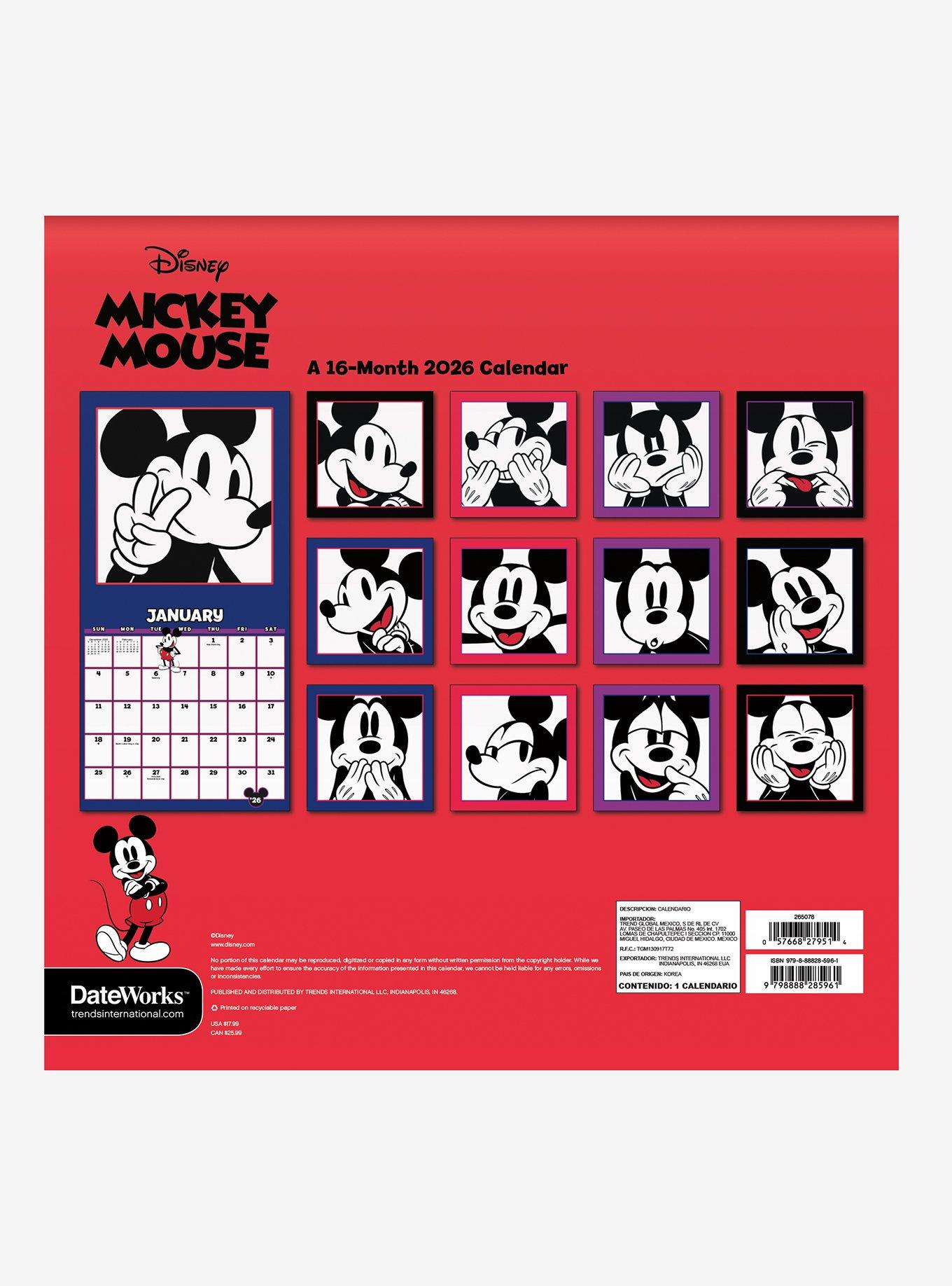 Disney Mickey Mouse 2026 Wall Calendar, , alternate