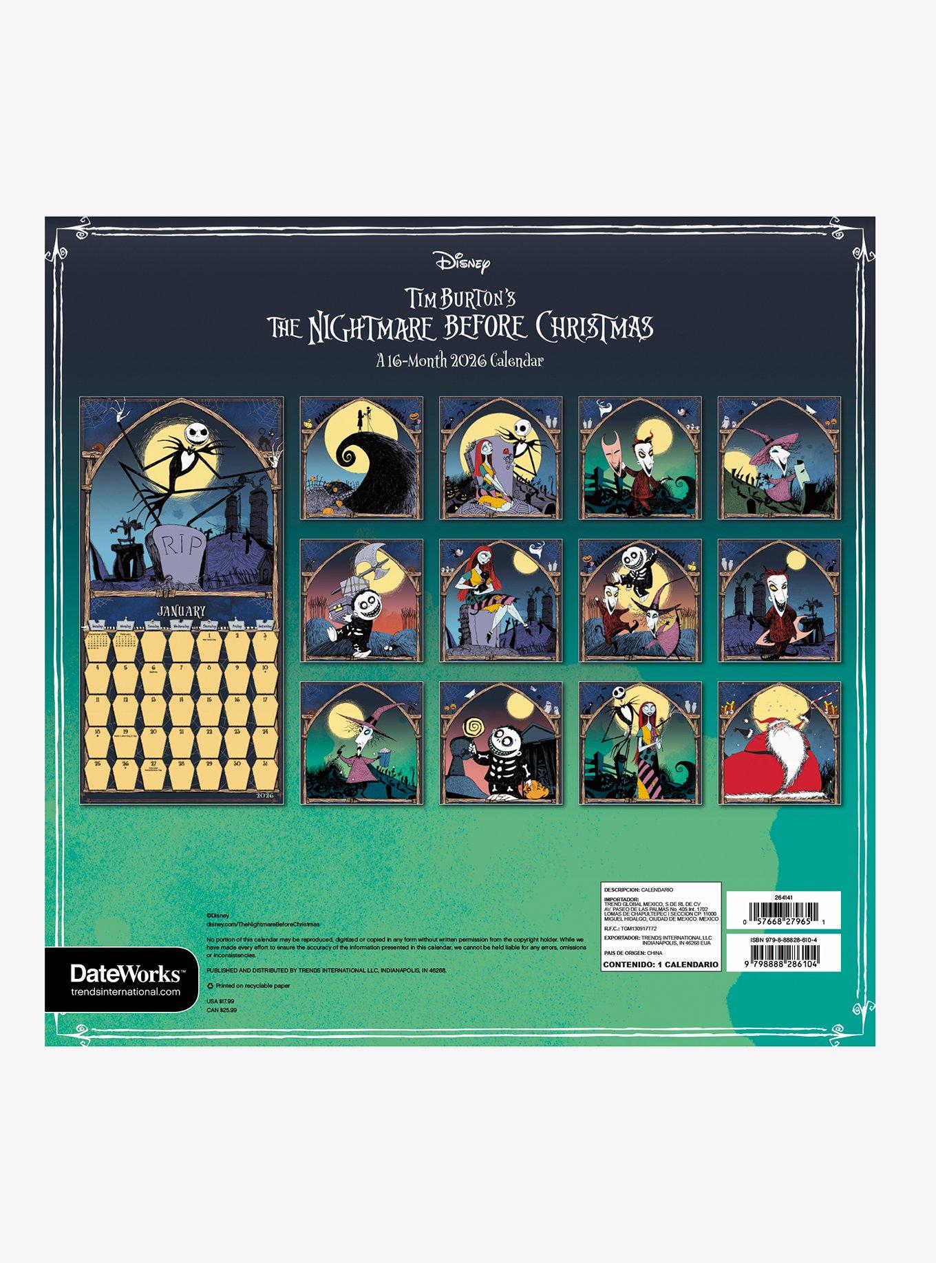 Disney The Nightmare Before Christmas 2026 Wall Calendar, , hi-res