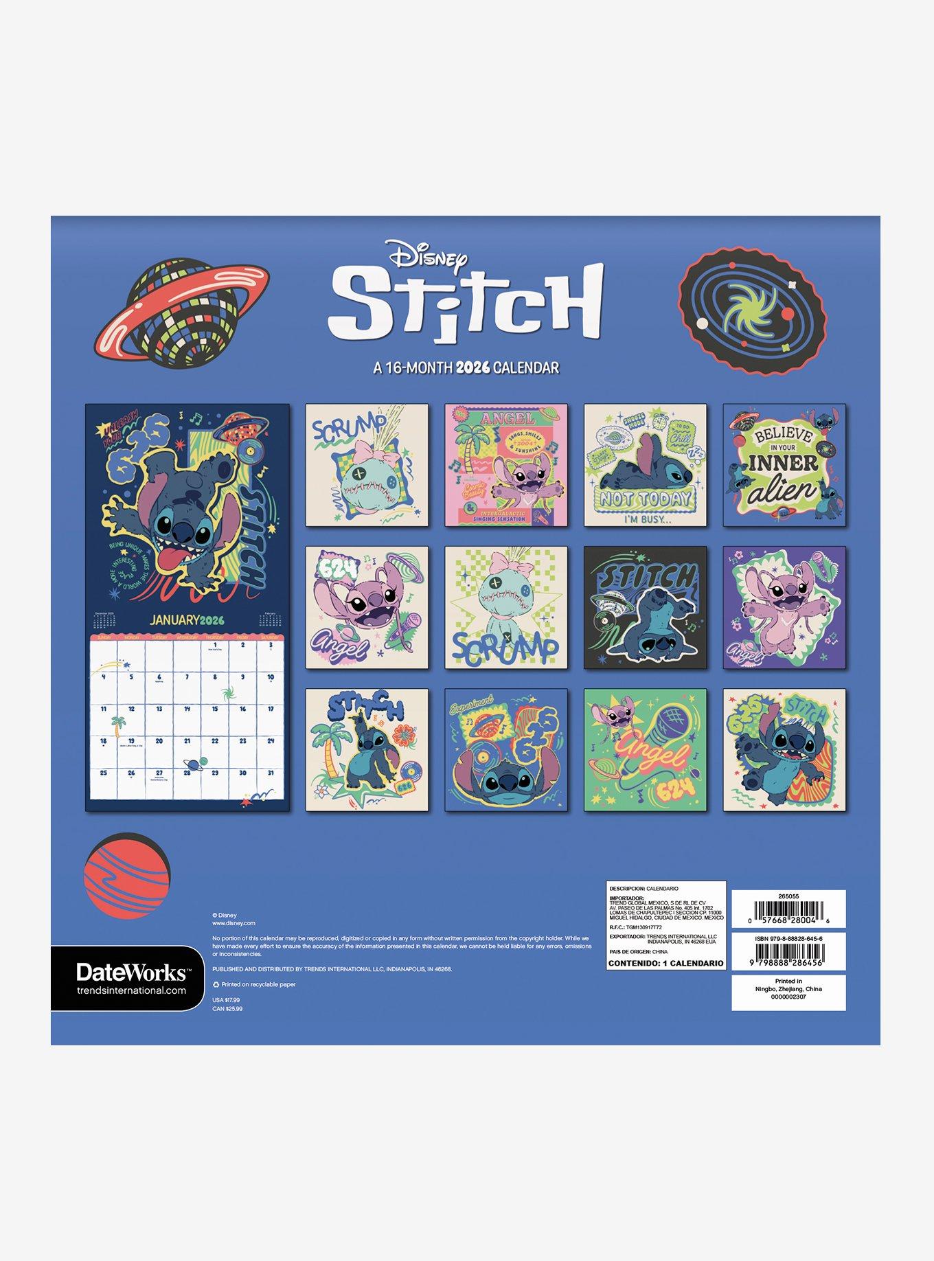 Disney Lilo & Stitch 2026 Wall Calendar