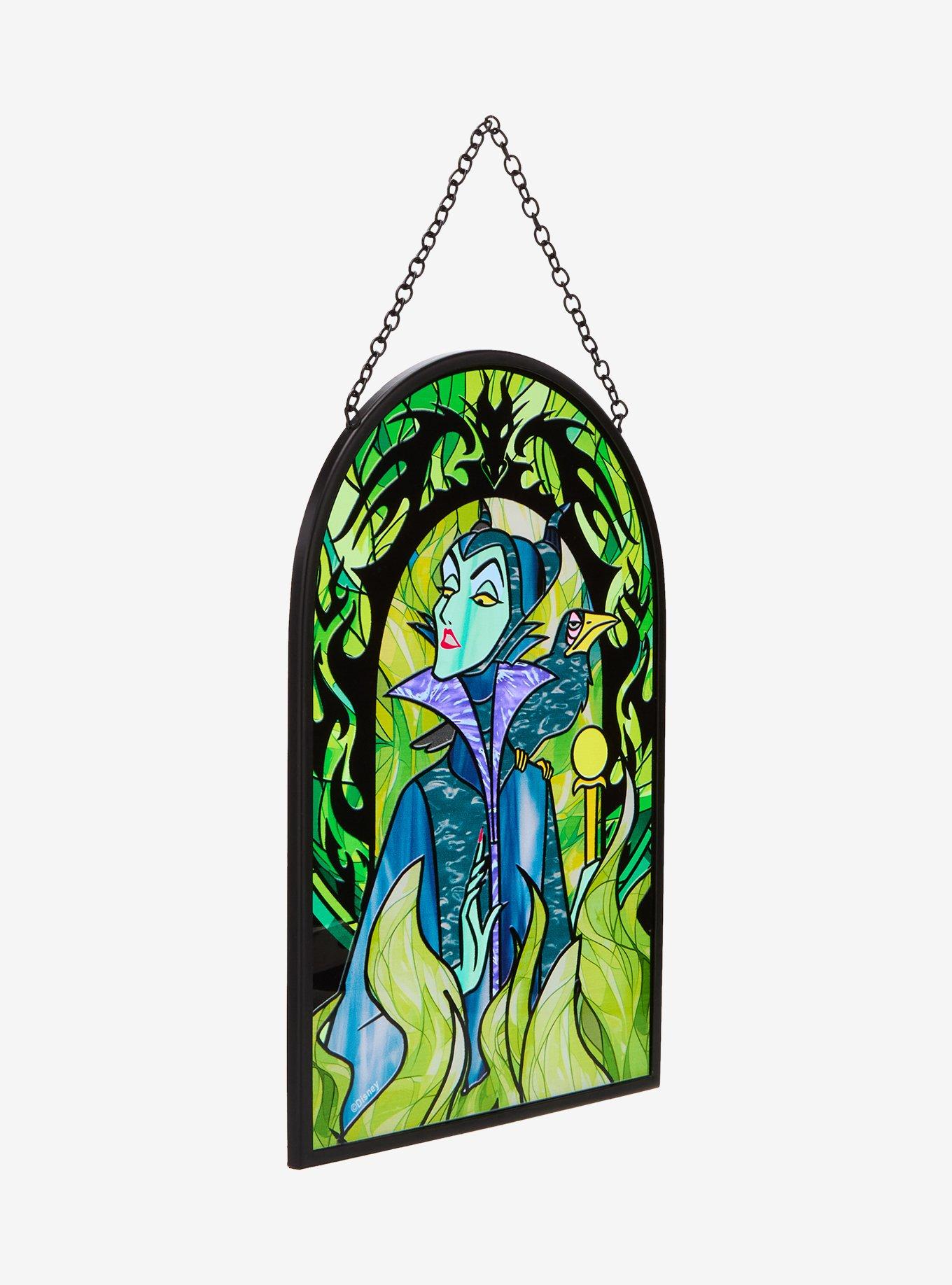 Disney Sleeping Beauty Dragon Flames Stained Glass Wall Art - BoxLunch Exclusive, , hi-res