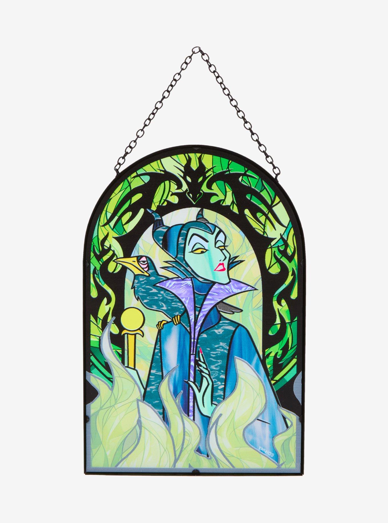 Disney Sleeping Beauty Dragon Flames Stained Glass Wall Art - BoxLunch Exclusive, , alternate