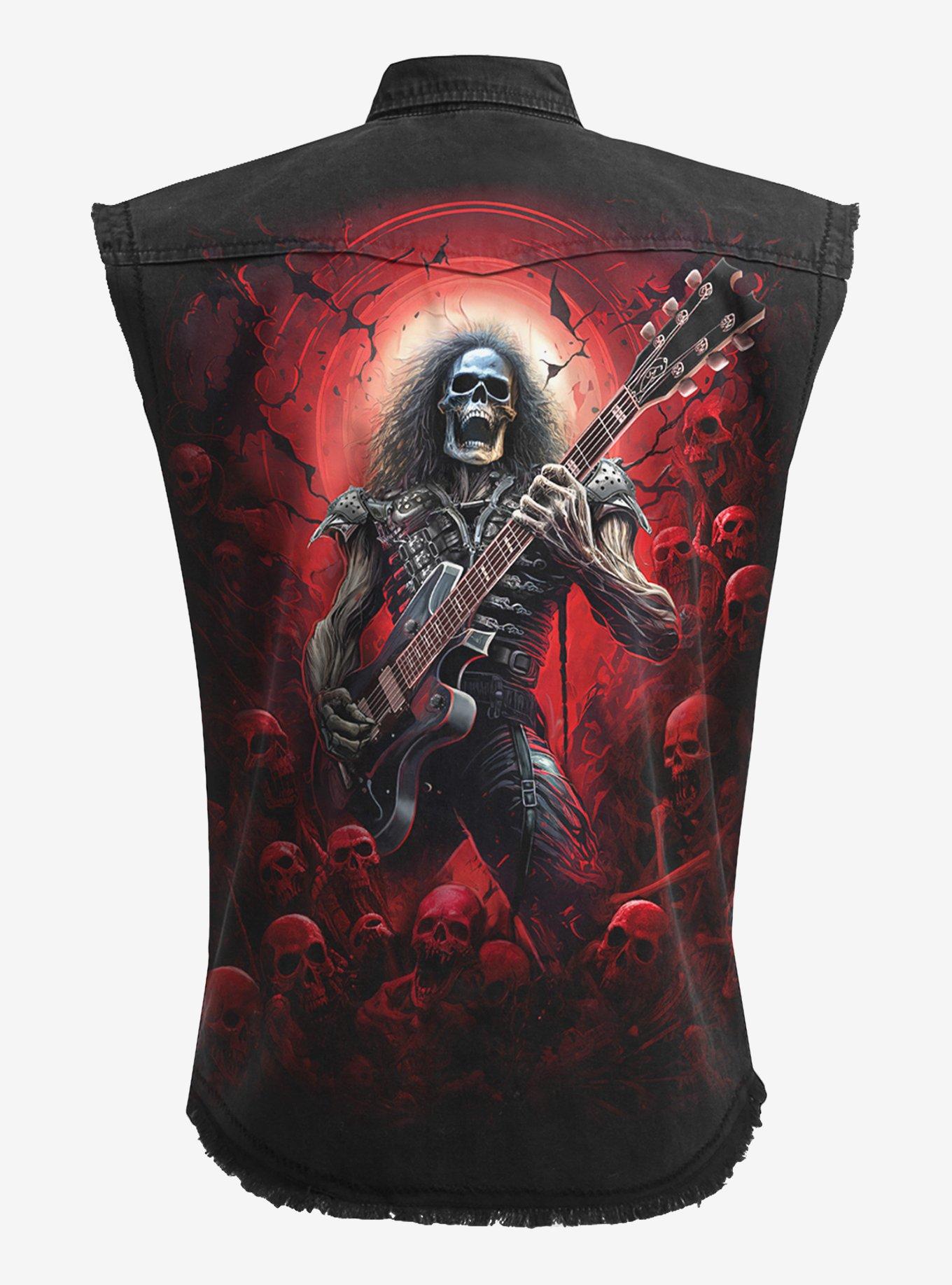 Tomb of Rock Sleeveless Stone Washed Worker Button-Up Shirt, , hi-res