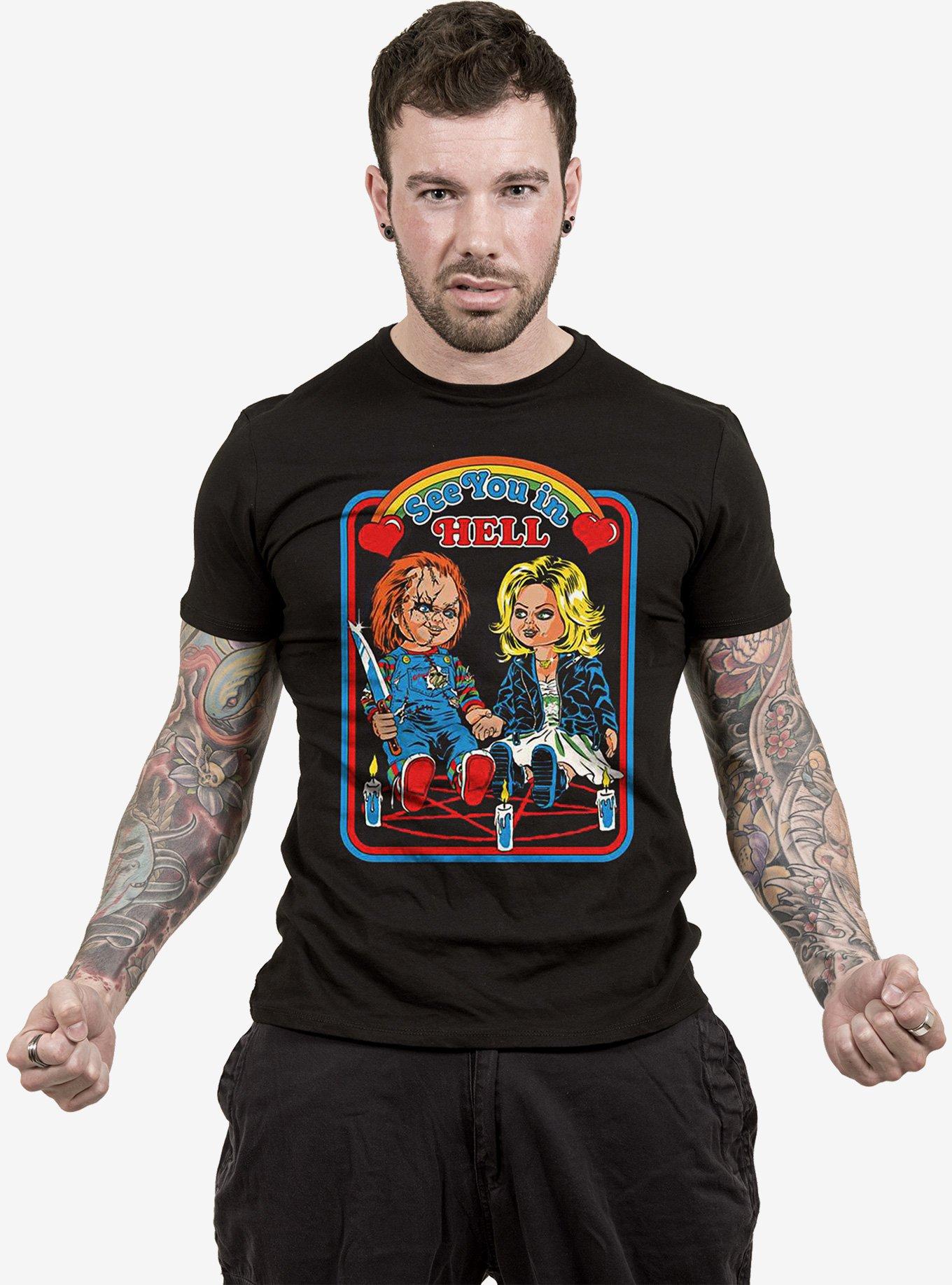 Steven Rhodes Chucky See You In Hell Front Print T-Shirt, BLACK, alternate