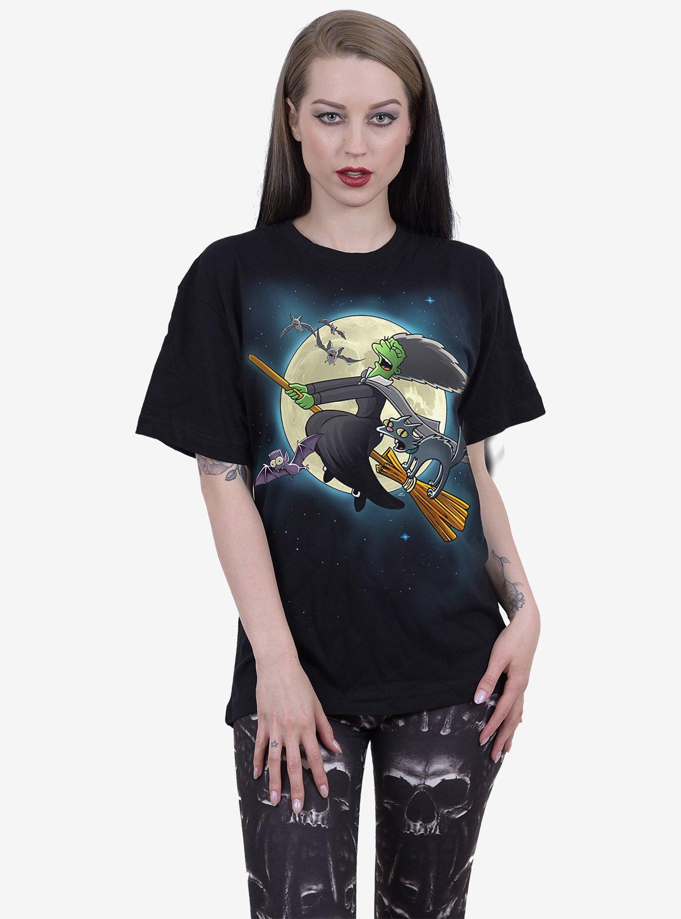 The Simpsons Marge Witch Front Print T-Shirt, BLACK, alternate