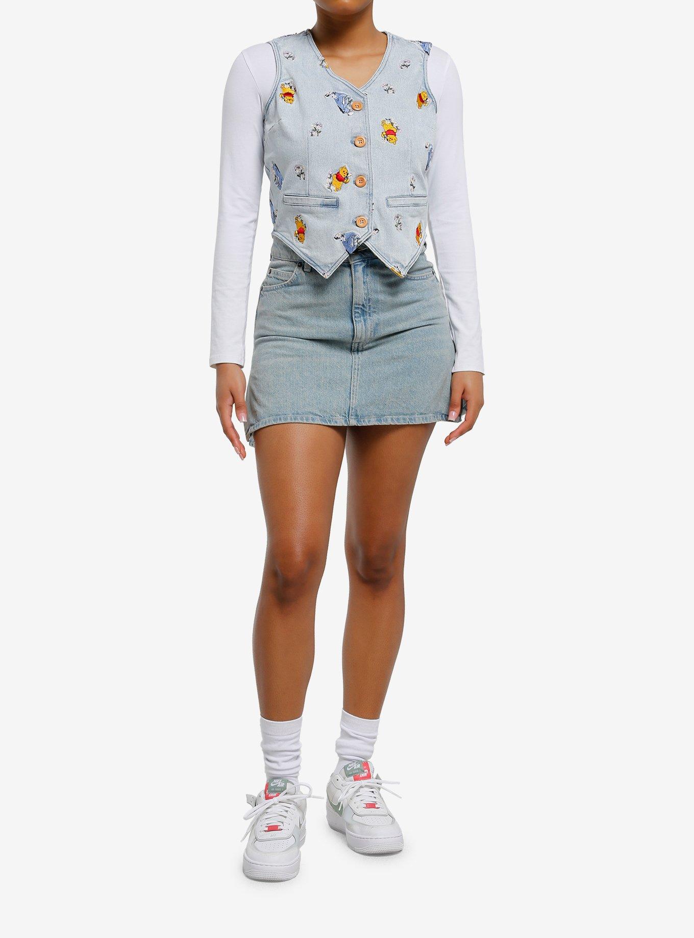 Her Universe Disney Winnie The Pooh Embroidered Girls Denim Vest, , hi-res