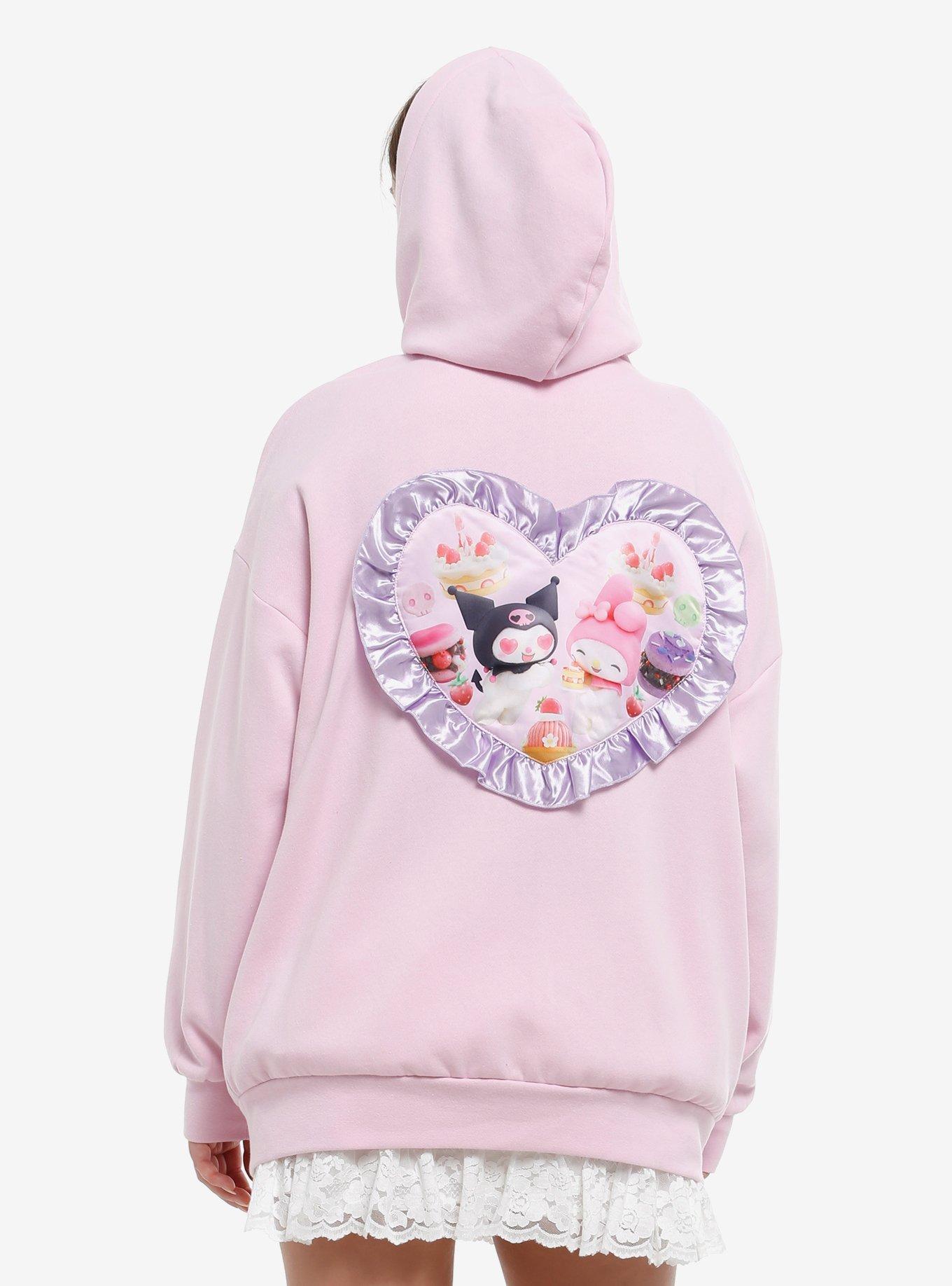 My Melody & Kuromi Ruffle Girls Oversized Hoodie, , hi-res