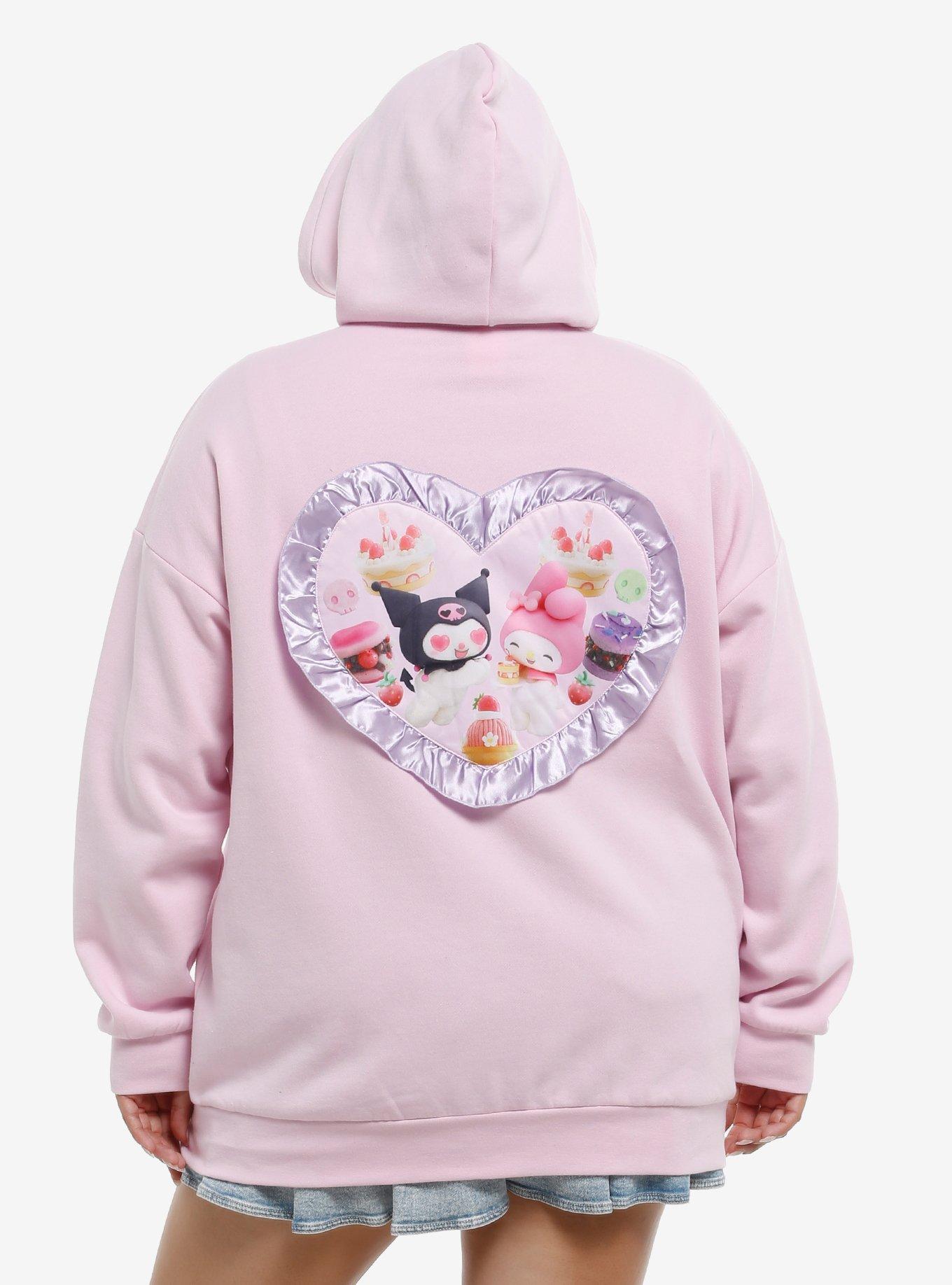 My Melody & Kuromi Ruffle Girls Oversized Hoodie Plus Size, , hi-res