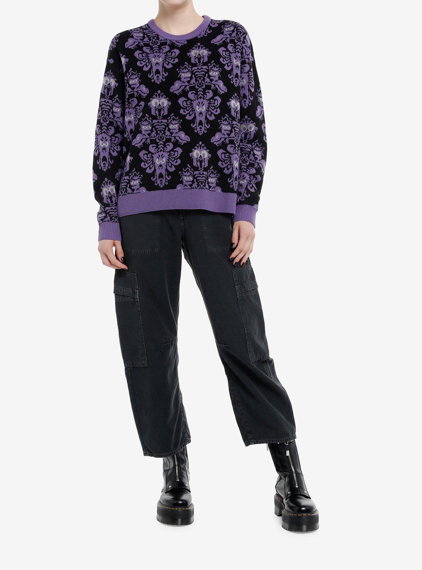 Her Universe Disney Muppets Haunted Mansion Wallpaper Glow-In-The-Dark Girls Sweater, , hi-res