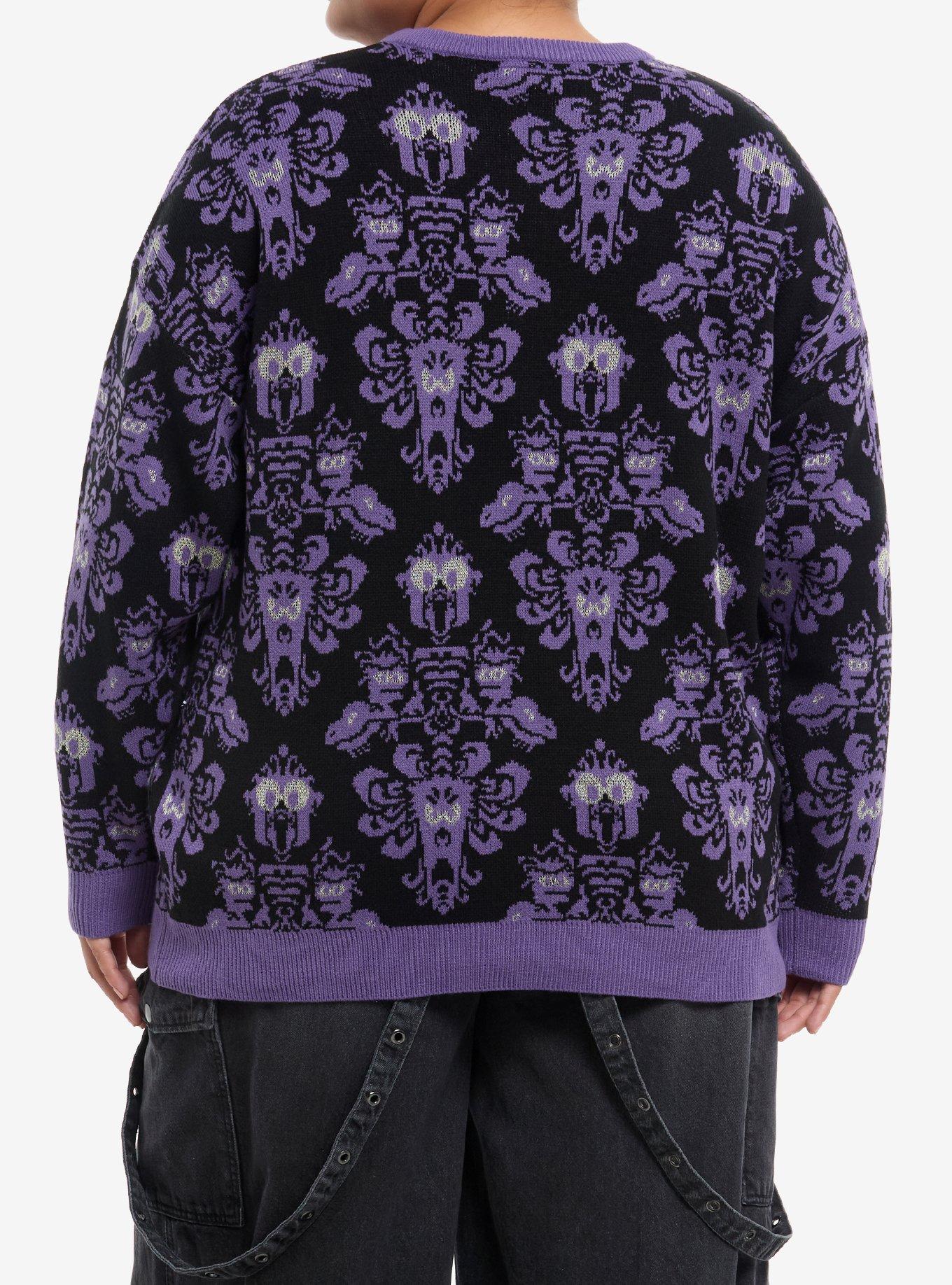 Her Universe Disney Muppets Haunted Mansion Wallpaper Glow-In-The-Dark Girls Sweater Plus Size, MULTI, alternate