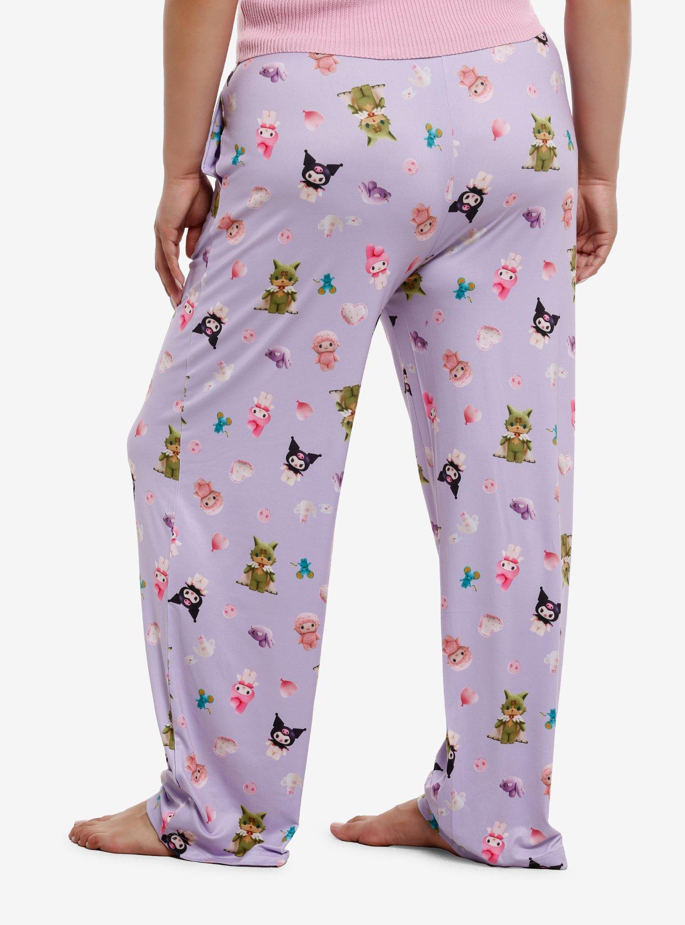 My Melody & Kuromi Character Girls Pajama Pants Plus Size, , hi-res