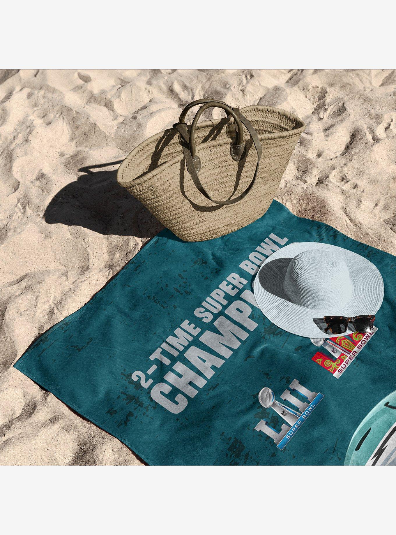 NFL 2025 Super Bowl LIX Philadelphia Eagles Multi Champ Unstoppable Beach Towel, , alternate