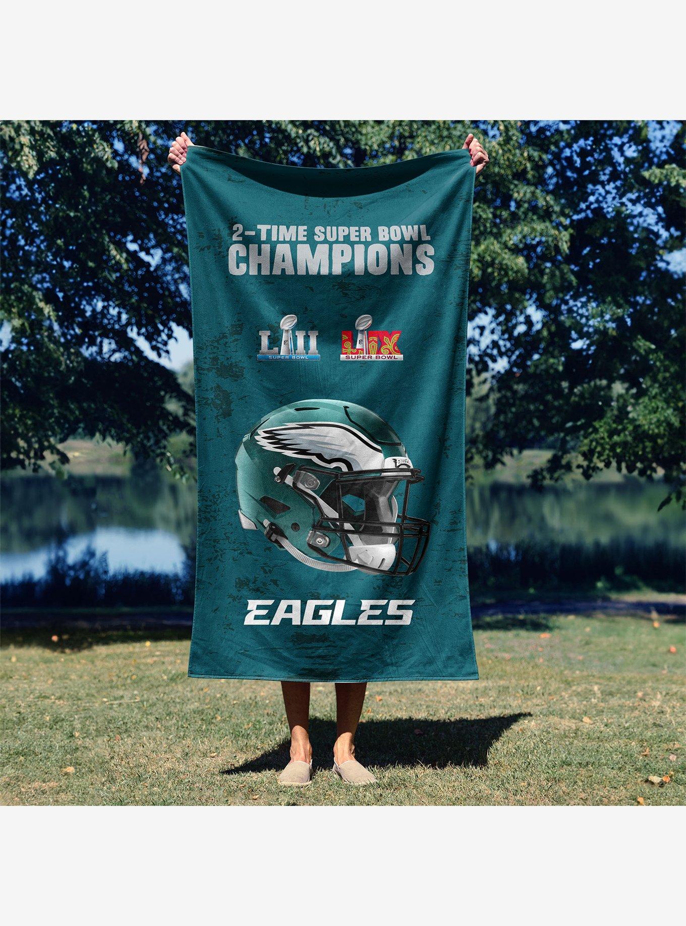 NFL 2025 Super Bowl LIX Philadelphia Eagles Multi Champ Unstoppable Beach Towel, , alternate