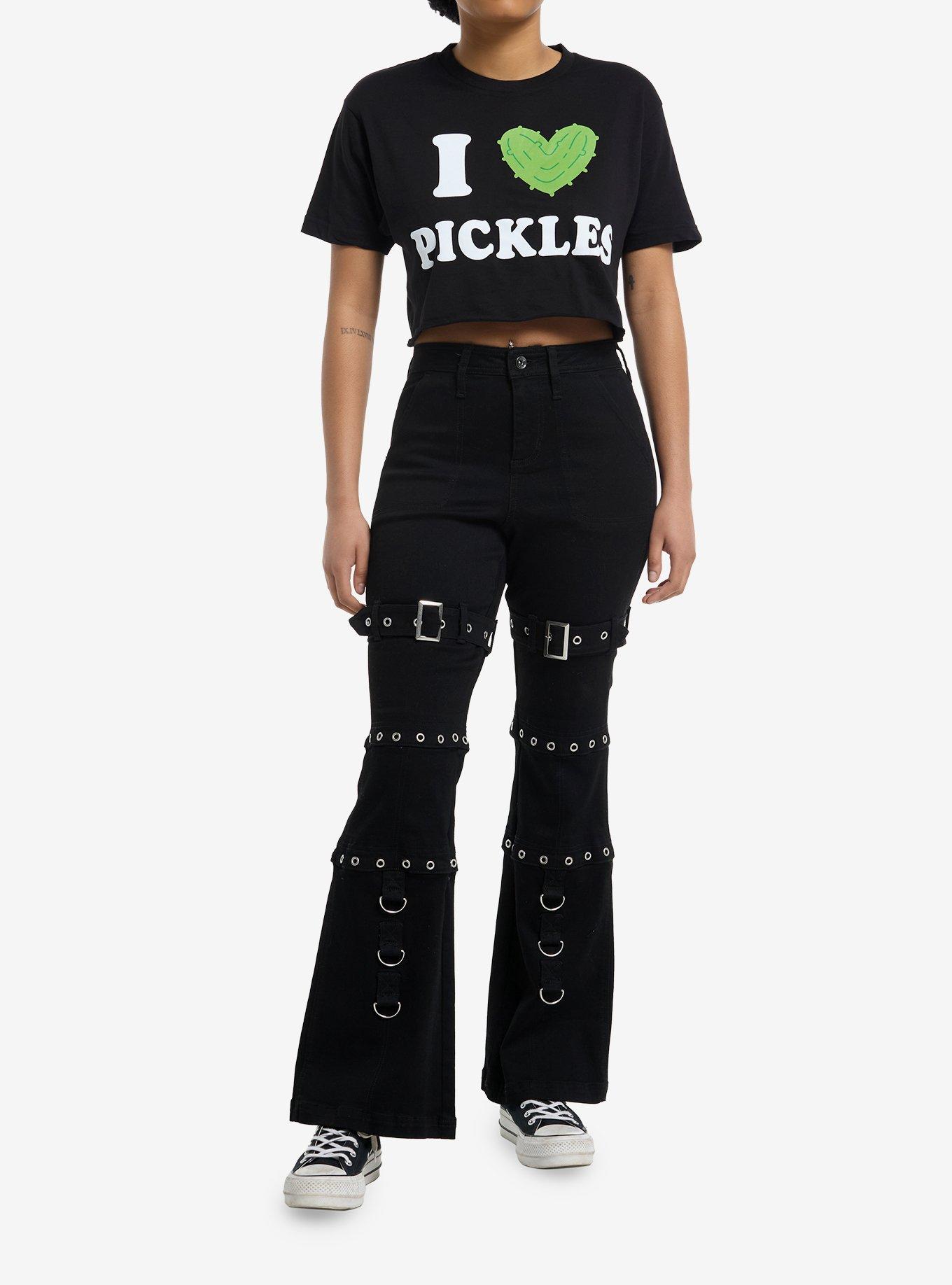 I Heart Pickles Girls Crop T-Shirt