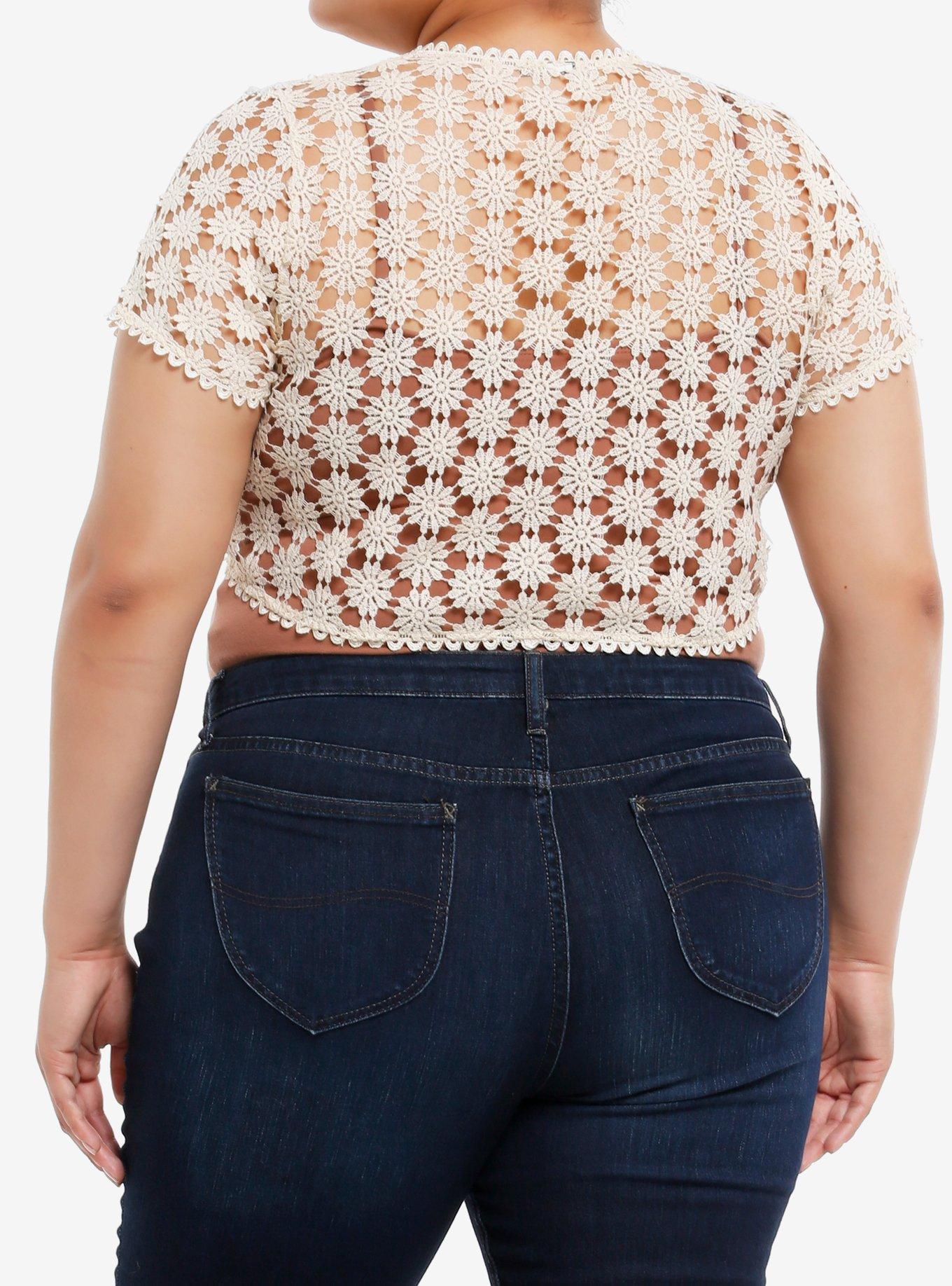 Thorn & Fable Ivory Floral Girls Short-Sleeve Bolero Plus Size, IVORY, alternate