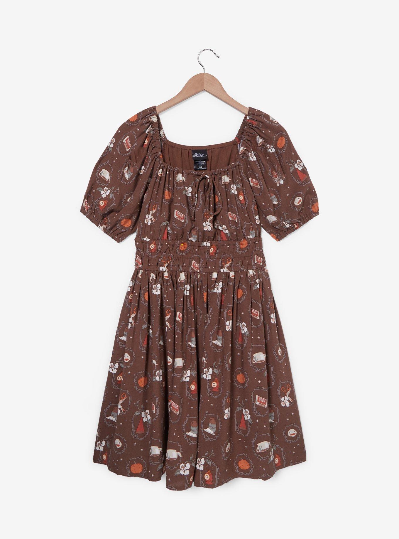 Over the Garden Wall Floral Icons Allover Print Smock Dress, , hi-res