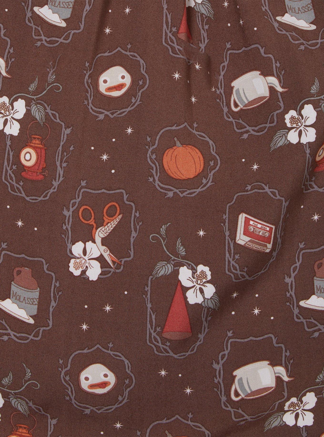 Over the Garden Wall Floral Icons Allover Print Smock Dress, BROWN  LIGHT BROWN, alternate