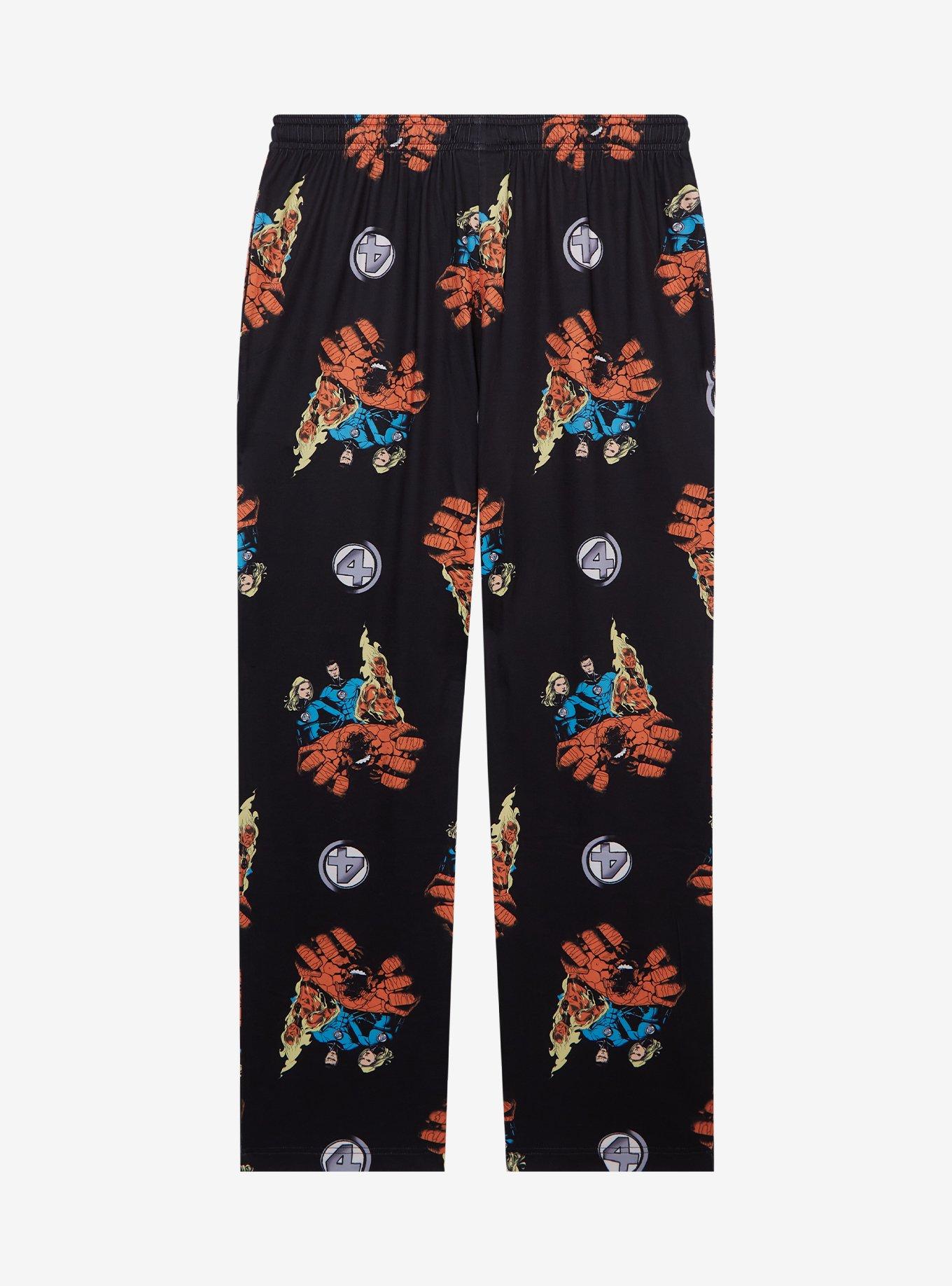 Marvel The Fantastic Four Group Portrait Allover Print Women's Plus Size Sleep Pants - BoxLunch Exclusive, , hi-res