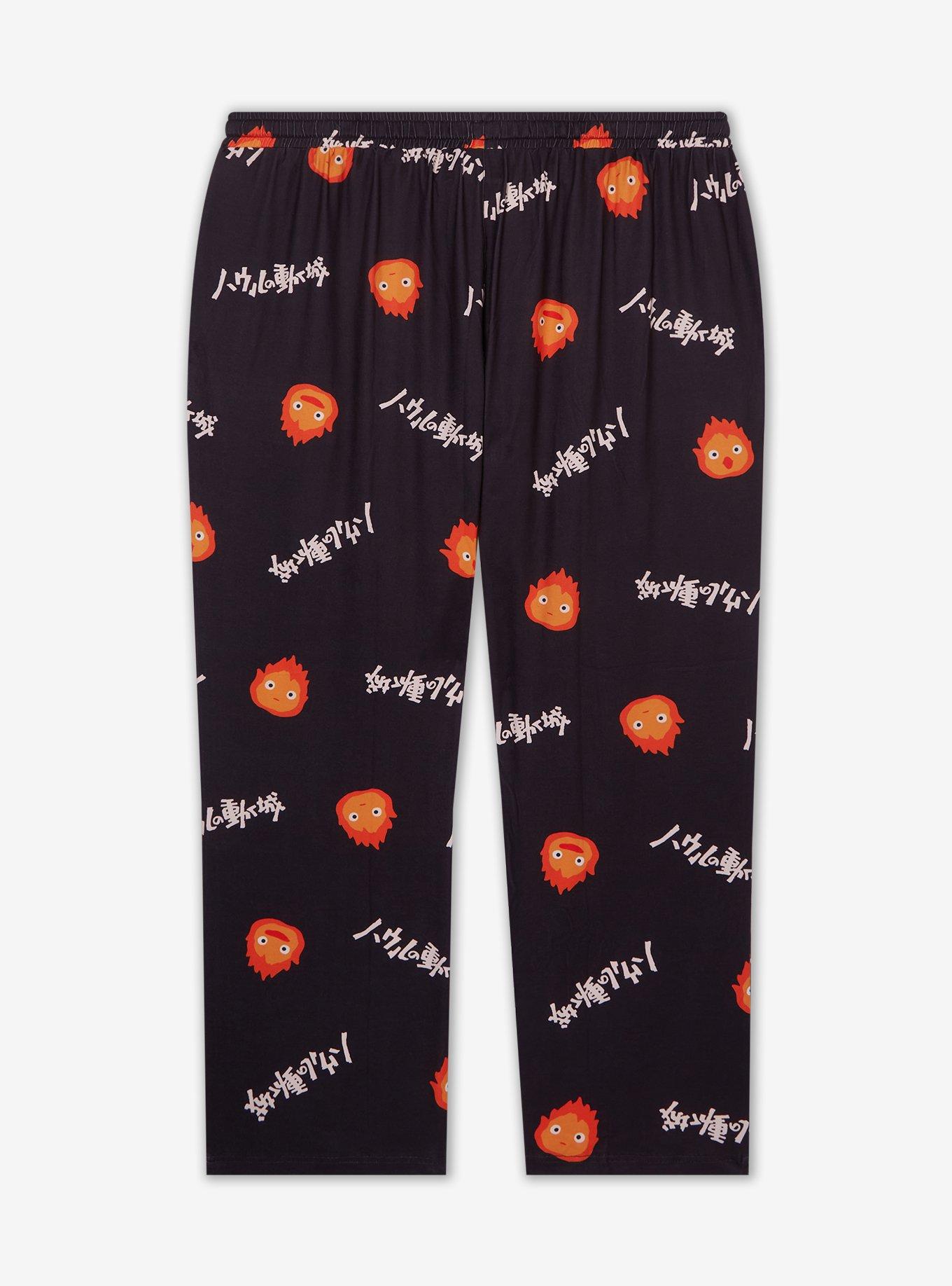 Studio Ghibli&reg; Howl's Moving Castle Calcifer Allover Print Women's Plus Size Sleep Pants&mdash; BoxLunch Exclusive, , hi-res
