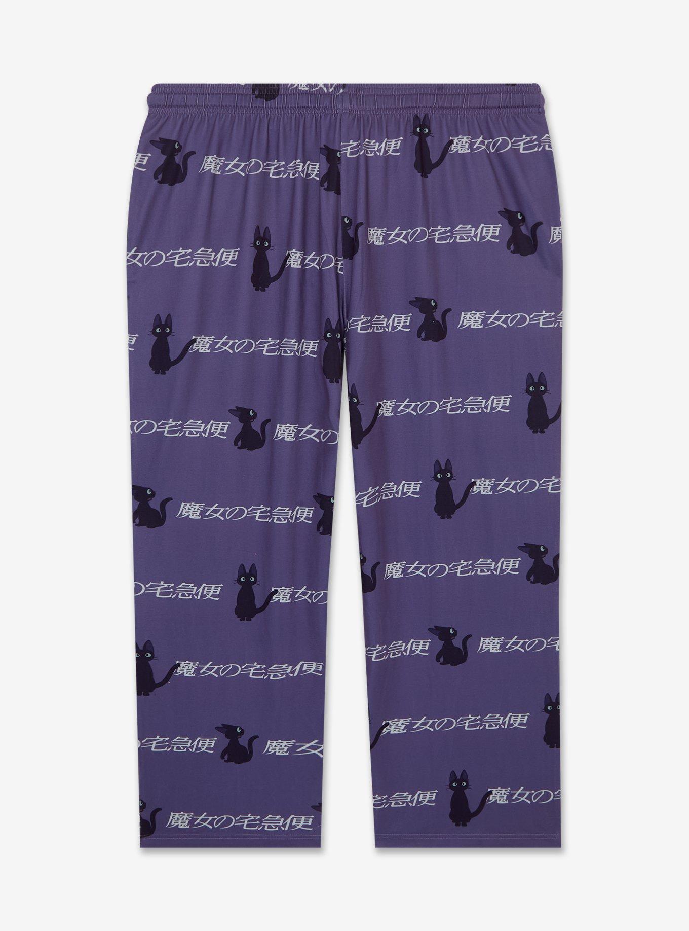 Studio Ghibli® Kiki's Delivery Service Jiji Allover Print Plus Size Sleep Pants - BoxLunch Exclusive, , hi-res