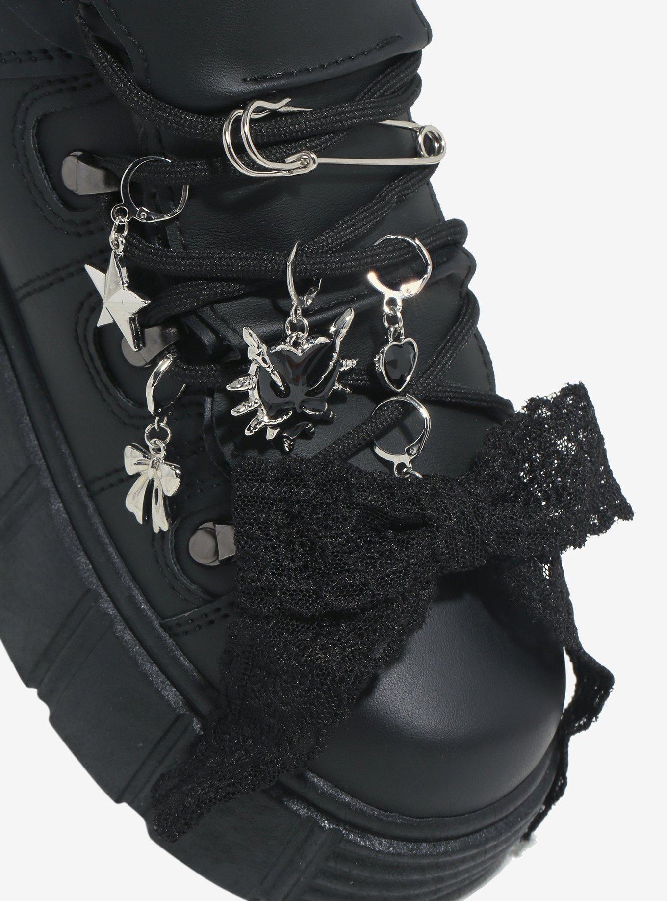 Star Heart Lace Bow Shoe Charm Set, , alternate