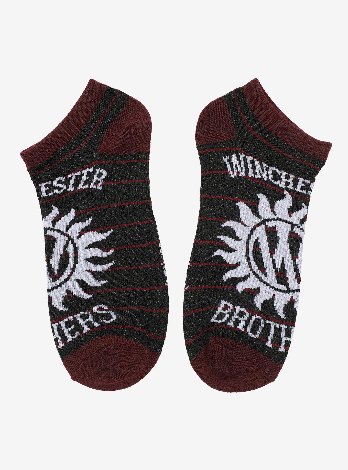 Supernatural Icons No-Show Socks 5 Pair, , alternate