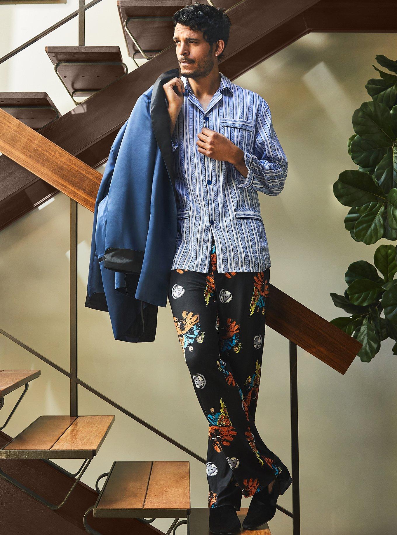 Marvel The Fantastic Four Group Portrait Allover Print Sleep Pants - BoxLunch Exclusive, BLACK, alternate