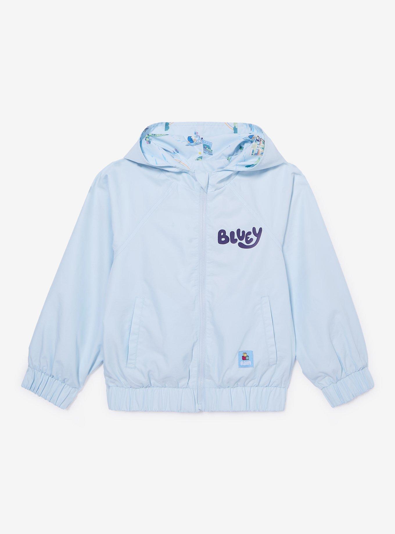 Bluey Chilli & Bluey Rainy Day Allover Print Reversible Toddler Windbreaker - BoxLunch Exclusive, BLUE, alternate