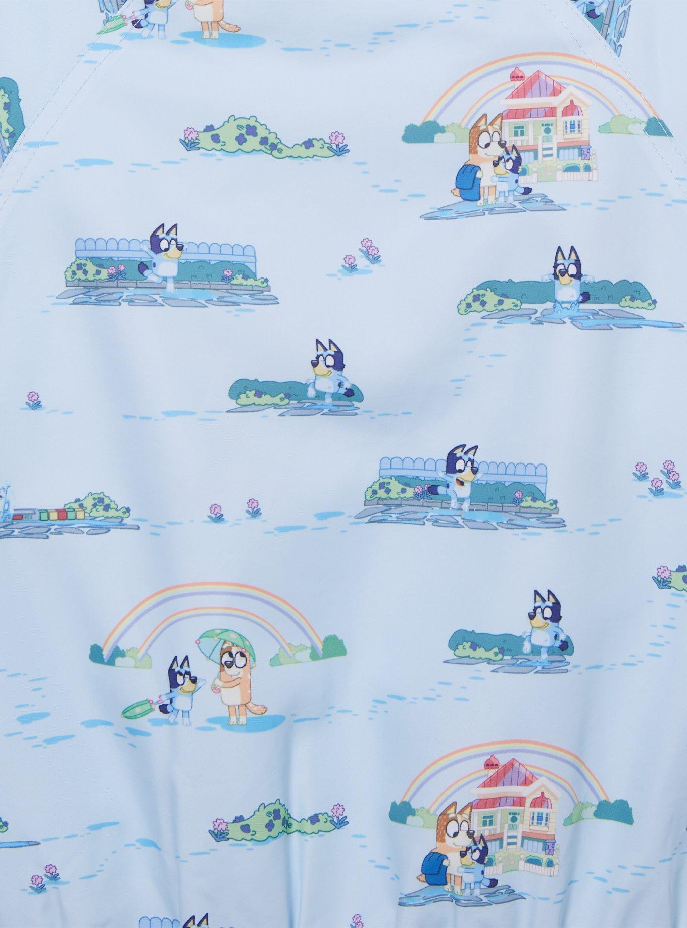Bluey Chilli & Bluey Rainy Day Allover Print Reversible Toddler Windbreaker - BoxLunch Exclusive, BLUE, alternate