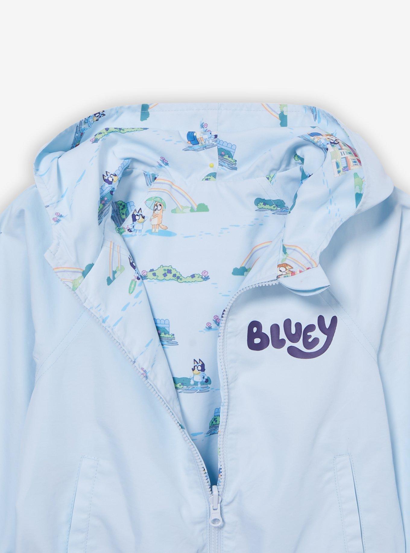 Bluey Chilli & Bluey Rainy Day Allover Print Reversible Toddler Windbreaker - BoxLunch Exclusive, BLUE, alternate