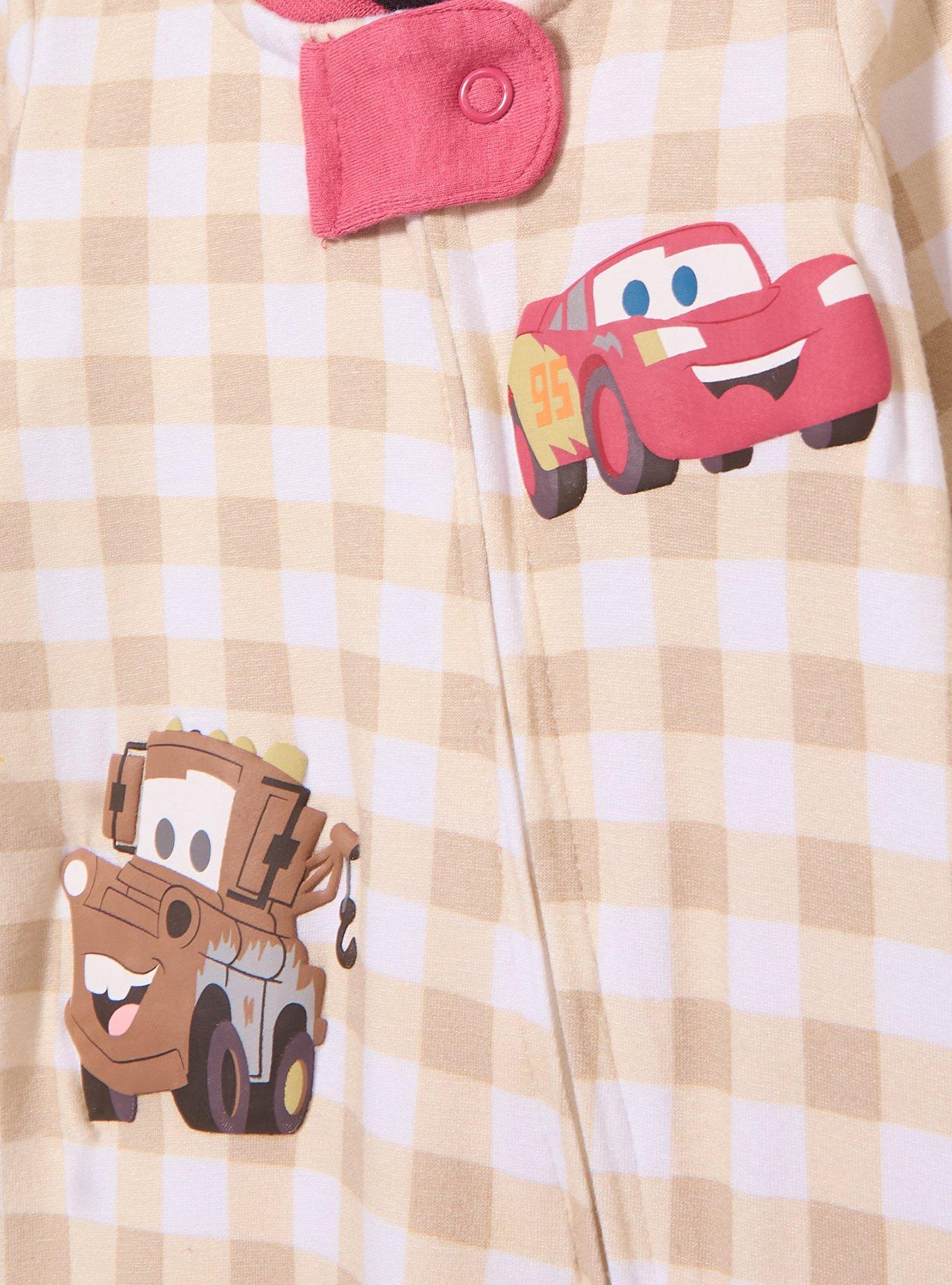 Disney Pixar Cars Checkered Infant One-Piece - BoxLunch Exclusive, RED, alternate