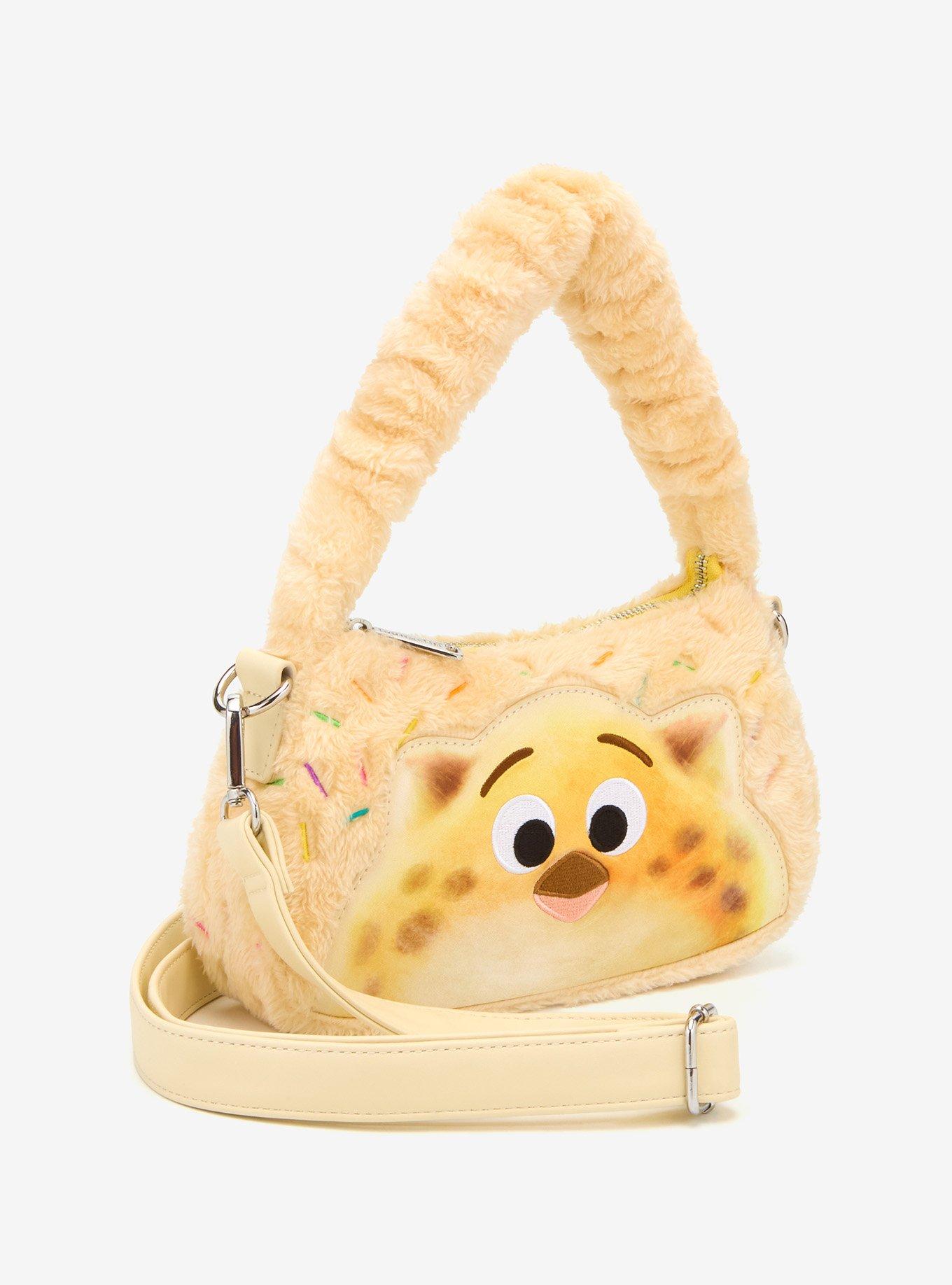 Loungefly Zootopia Clawhauser Cotton Candy Fuzzy Shoulder Bag, , hi-res