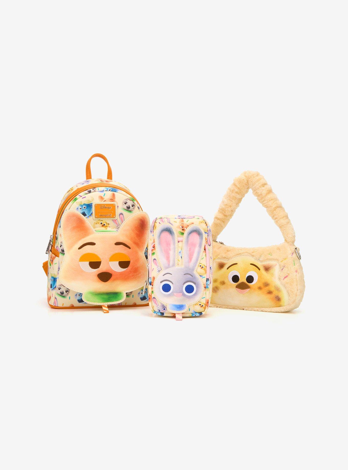 Loungefly Zootopia Clawhauser Cotton Candy Fuzzy Shoulder Bag, , alternate
