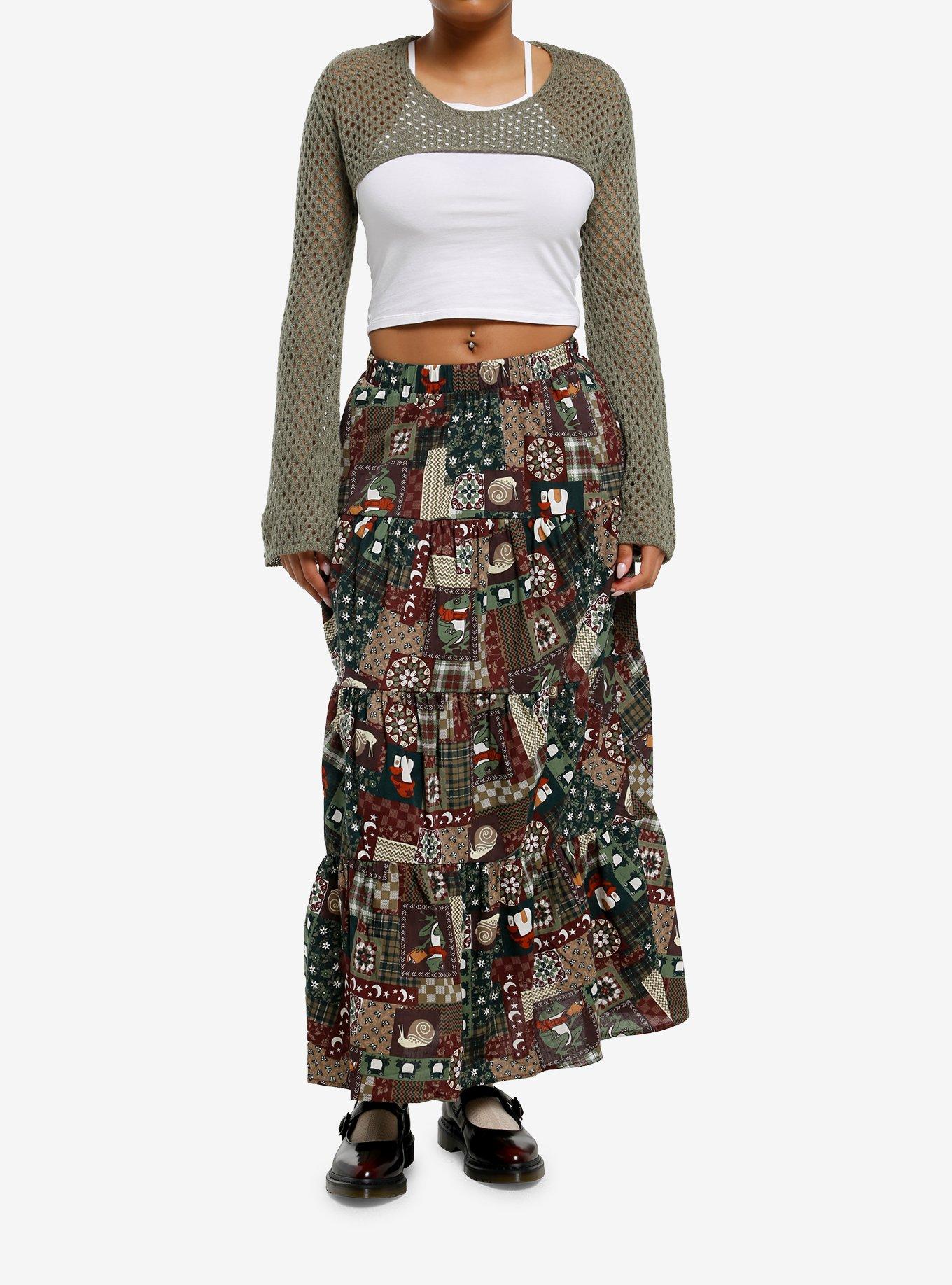 Thorn & Fable Sage Green Bolero Girls Crop Shrug, , hi-res