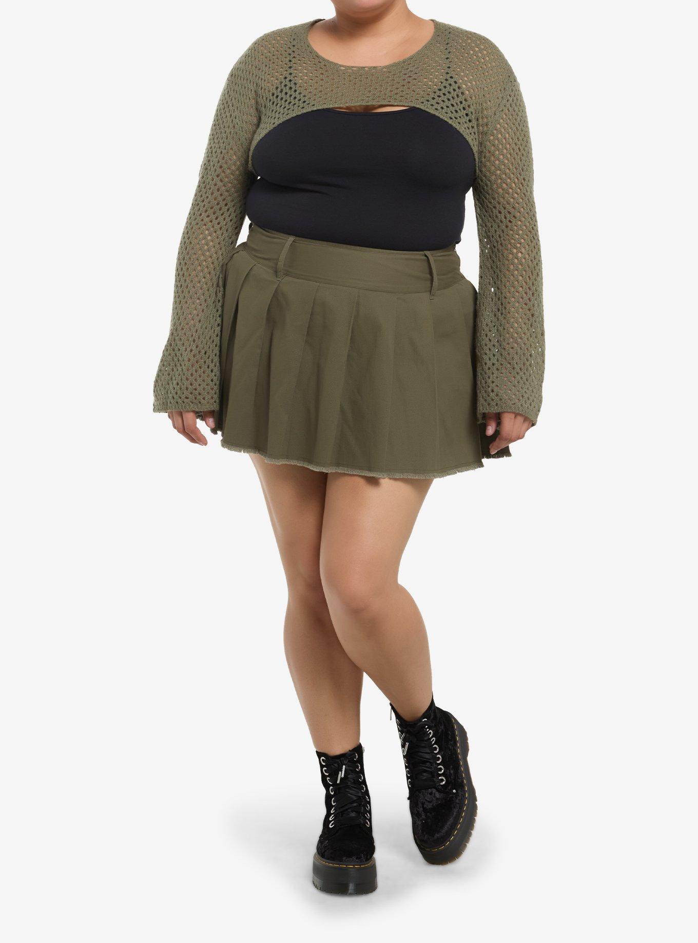 Thorn & Fable Sage Green Bolero Girls Crop Shrug Plus Size, , hi-res