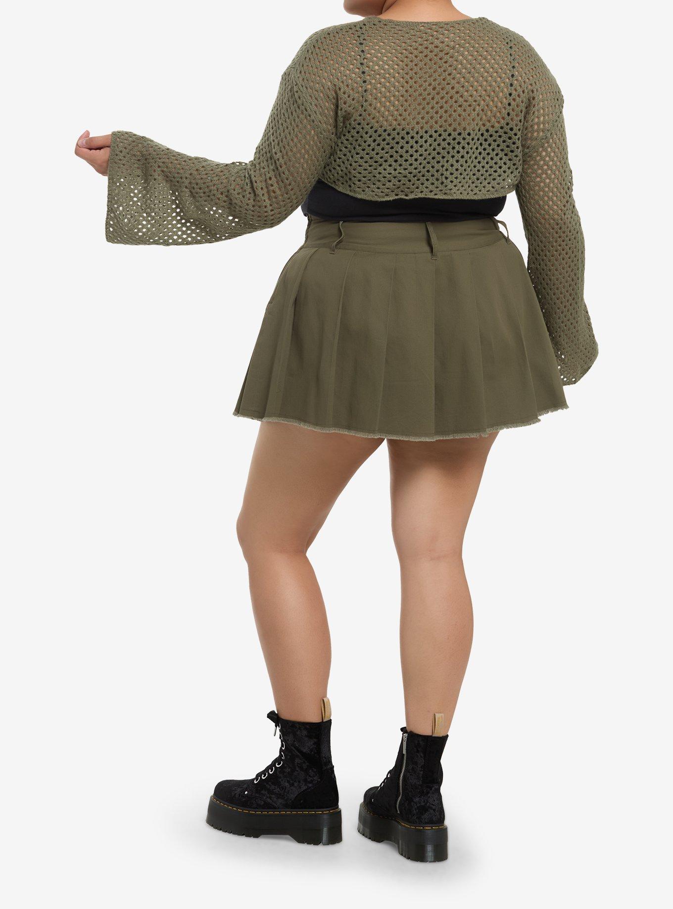 Thorn & Fable Sage Green Bolero Girls Crop Shrug Plus Size, GREEN, alternate
