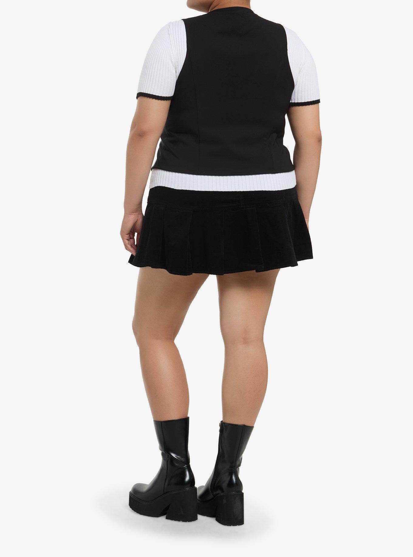 Social Collision Black Cross Girls Tank Vest Plus Size, BLACK, alternate