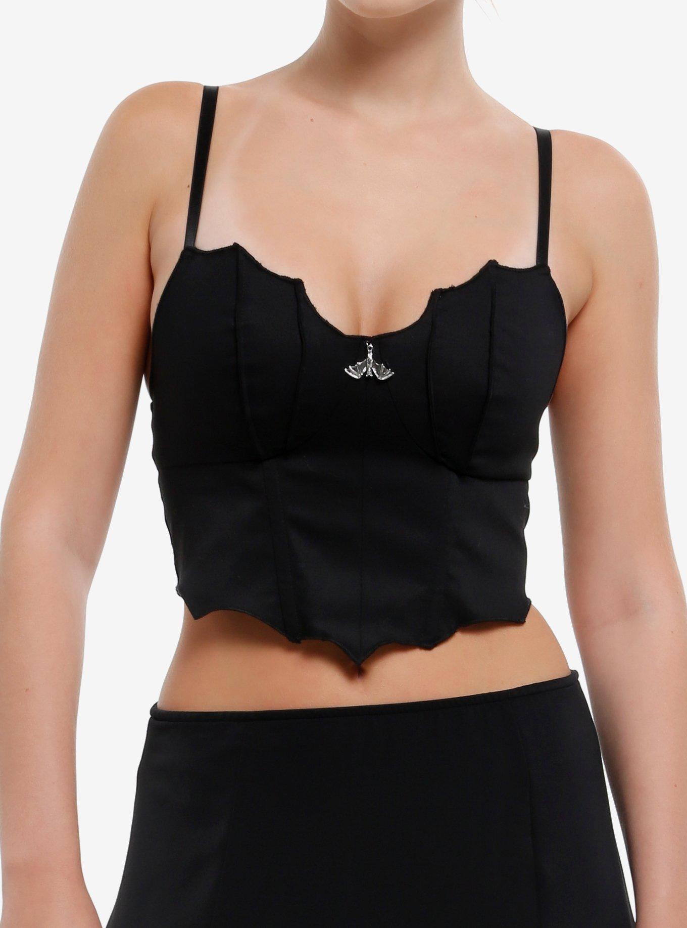 Cosmic Aura Black Bat Charm Girls Corset Top, , hi-res