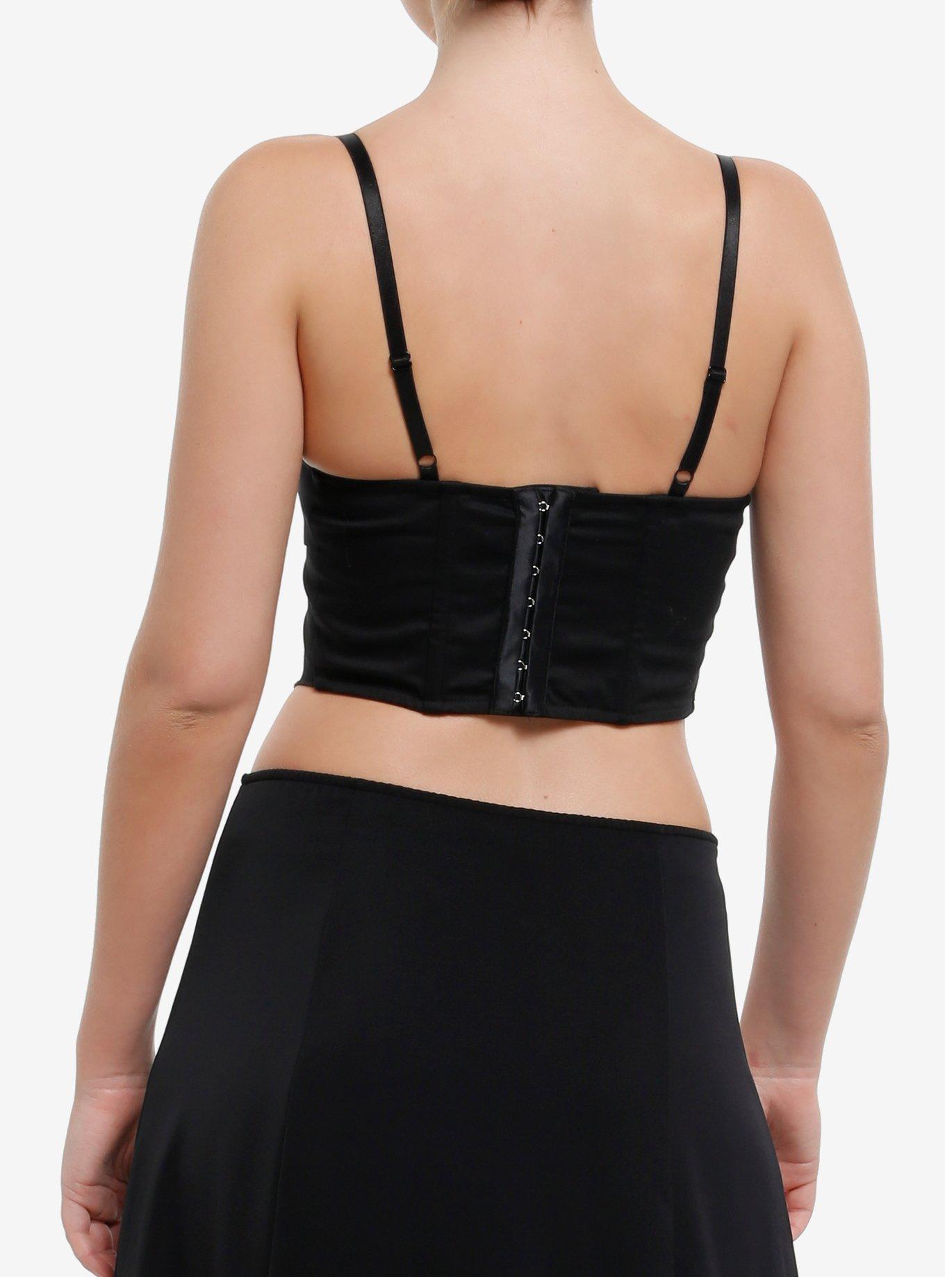Cosmic Aura Black Bat Charm Girls Corset Top, BLACK, alternate