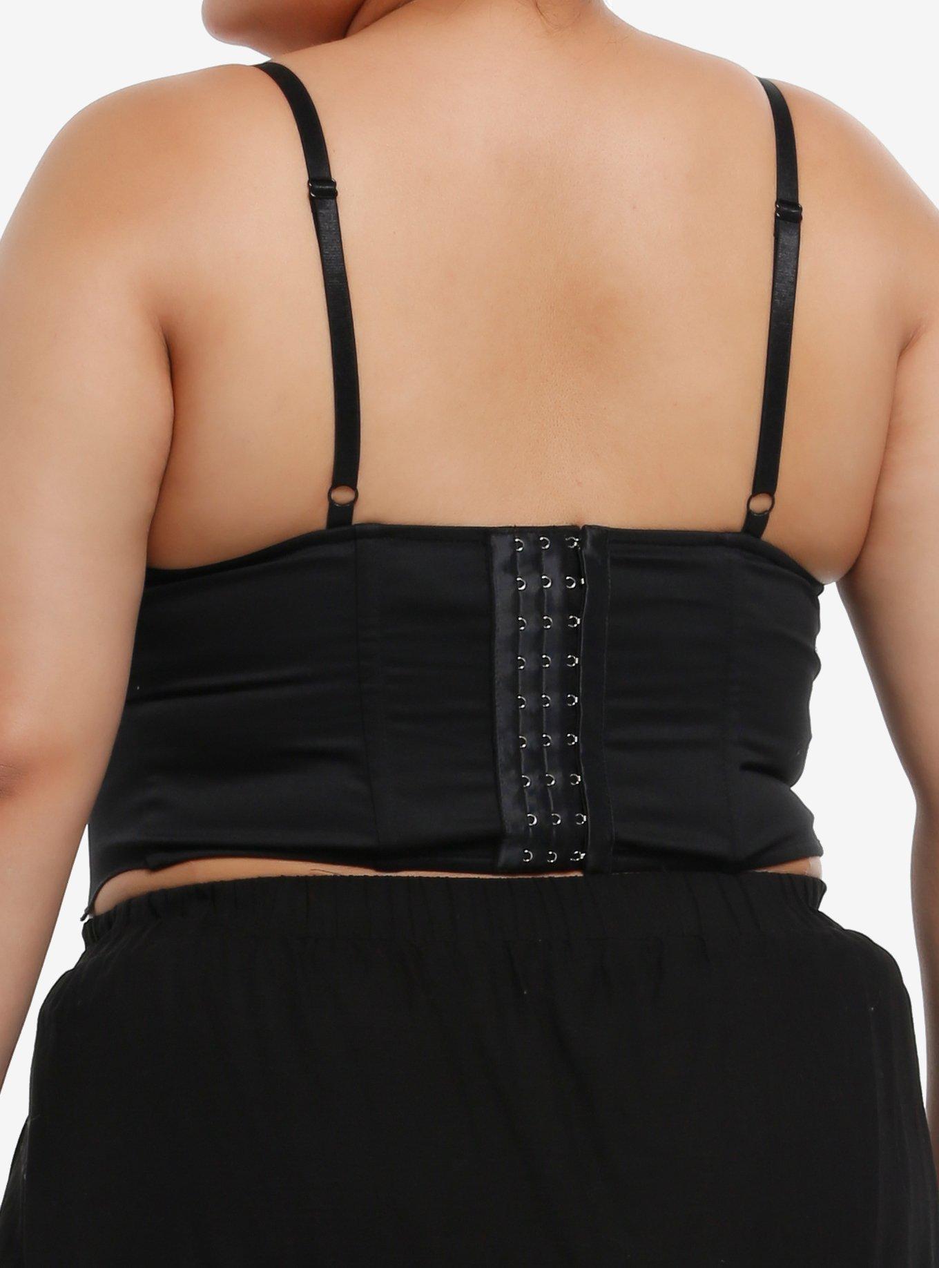 Cosmic Aura Black Bat Charm Girls Corset Top Plus Size, , hi-res