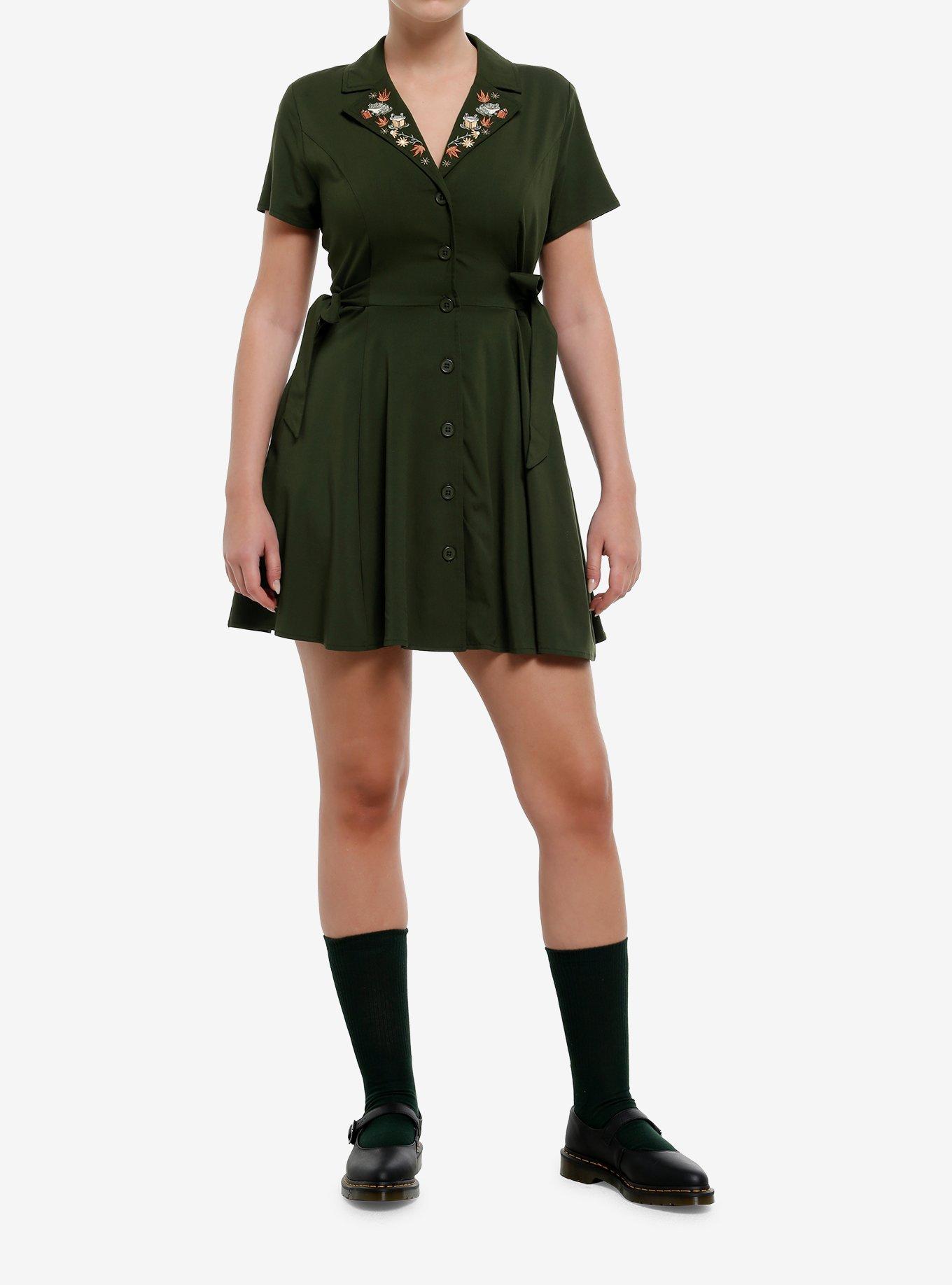 Thorn & Fable Reading Frogs Collar Dress, , hi-res