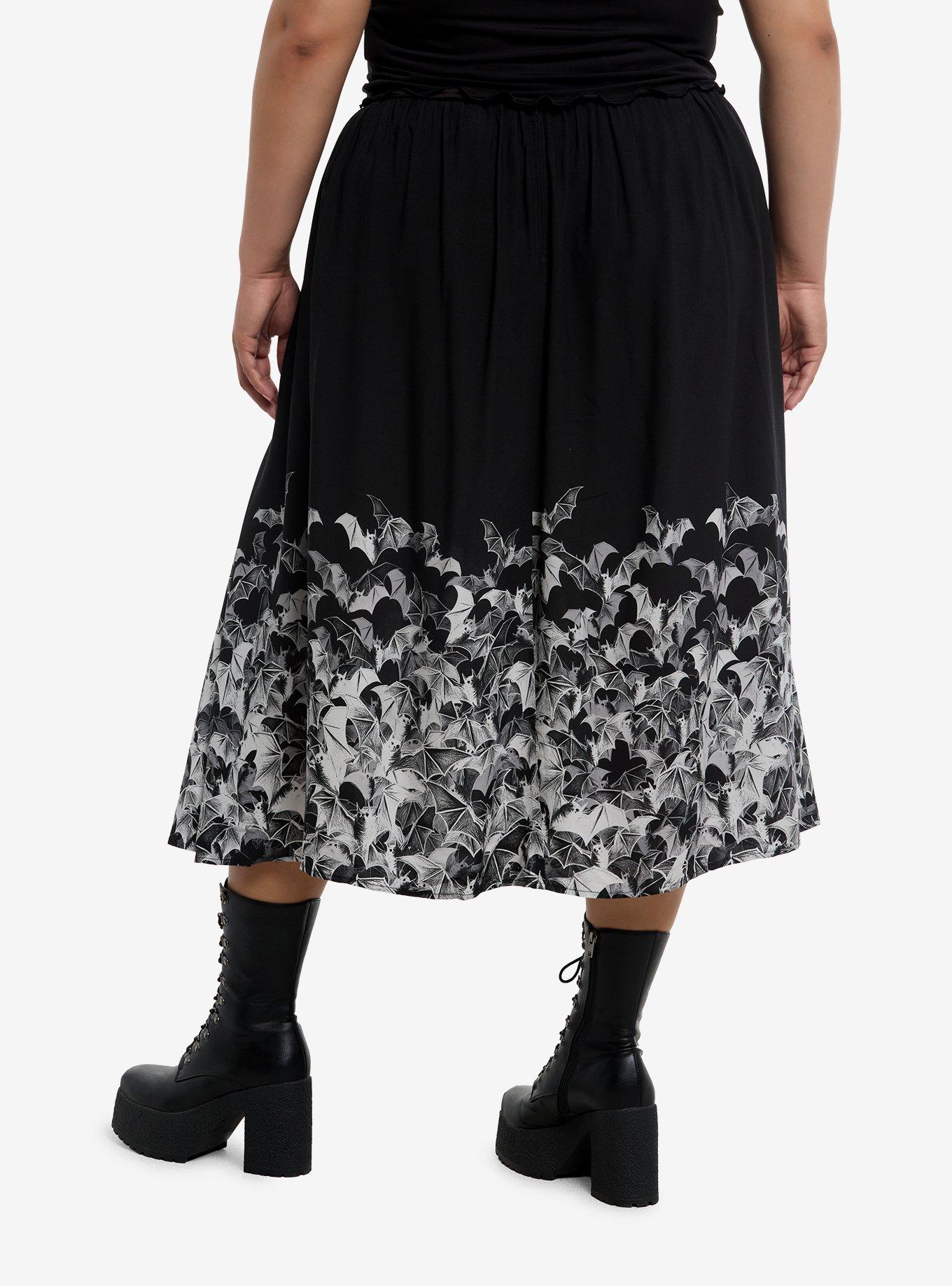 Cosmic Aura Bats Midi SKirt, , hi-res