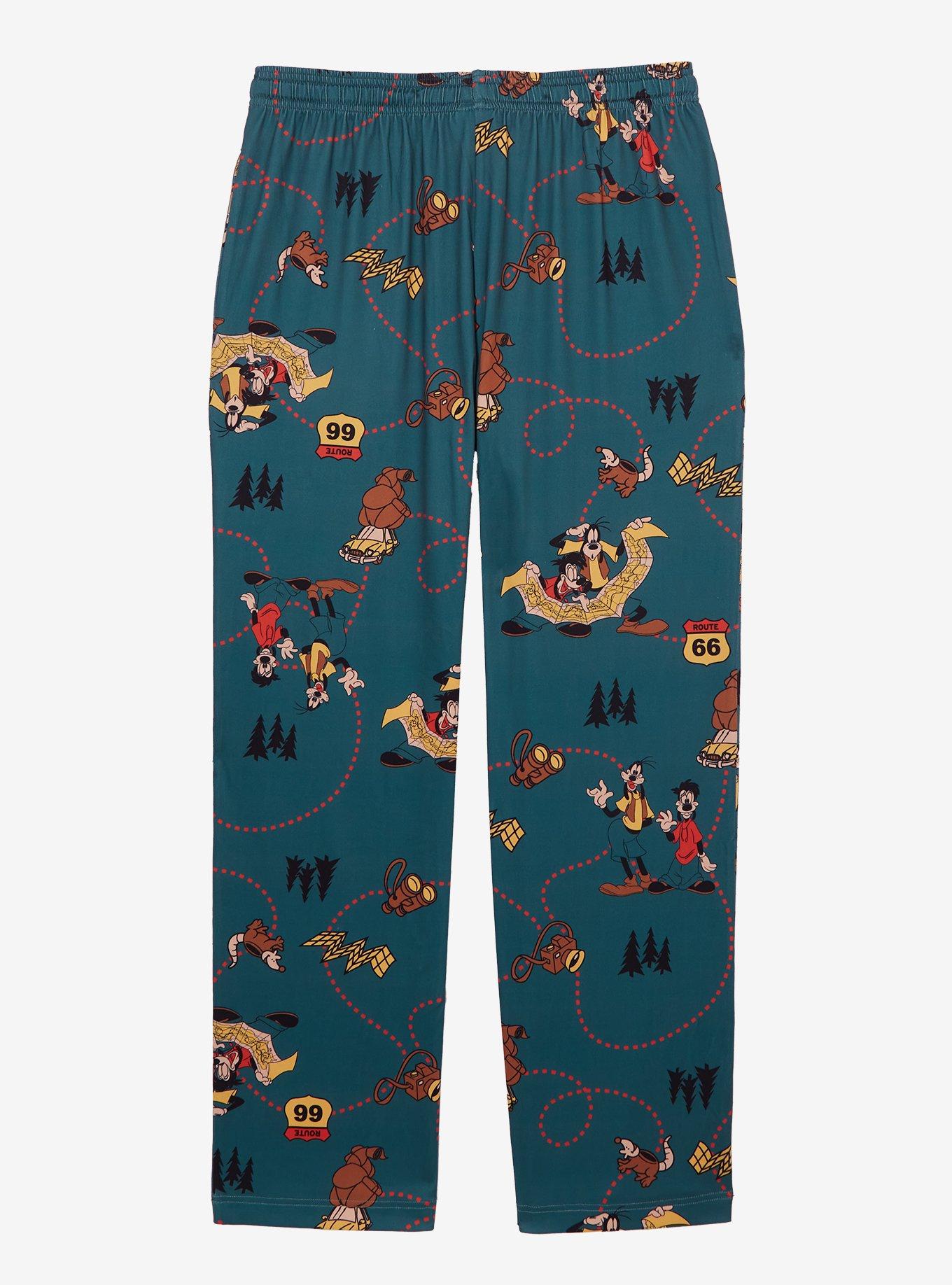 Disney A Goofy Movie Max & Goofy Road Trip Allover Print Sleep Pants - BoxLunch Exclusive, DARK GREEN, alternate