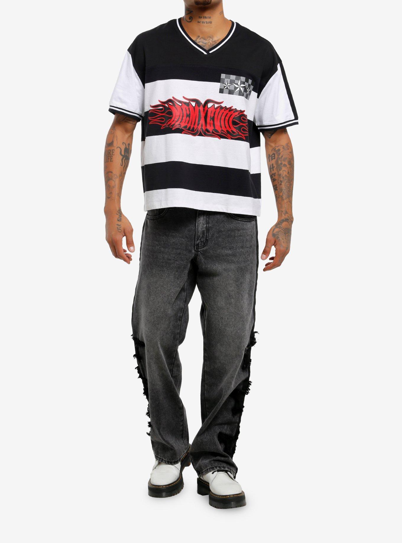 Black & White Stripe Star Crop T-Shirt, , alternate