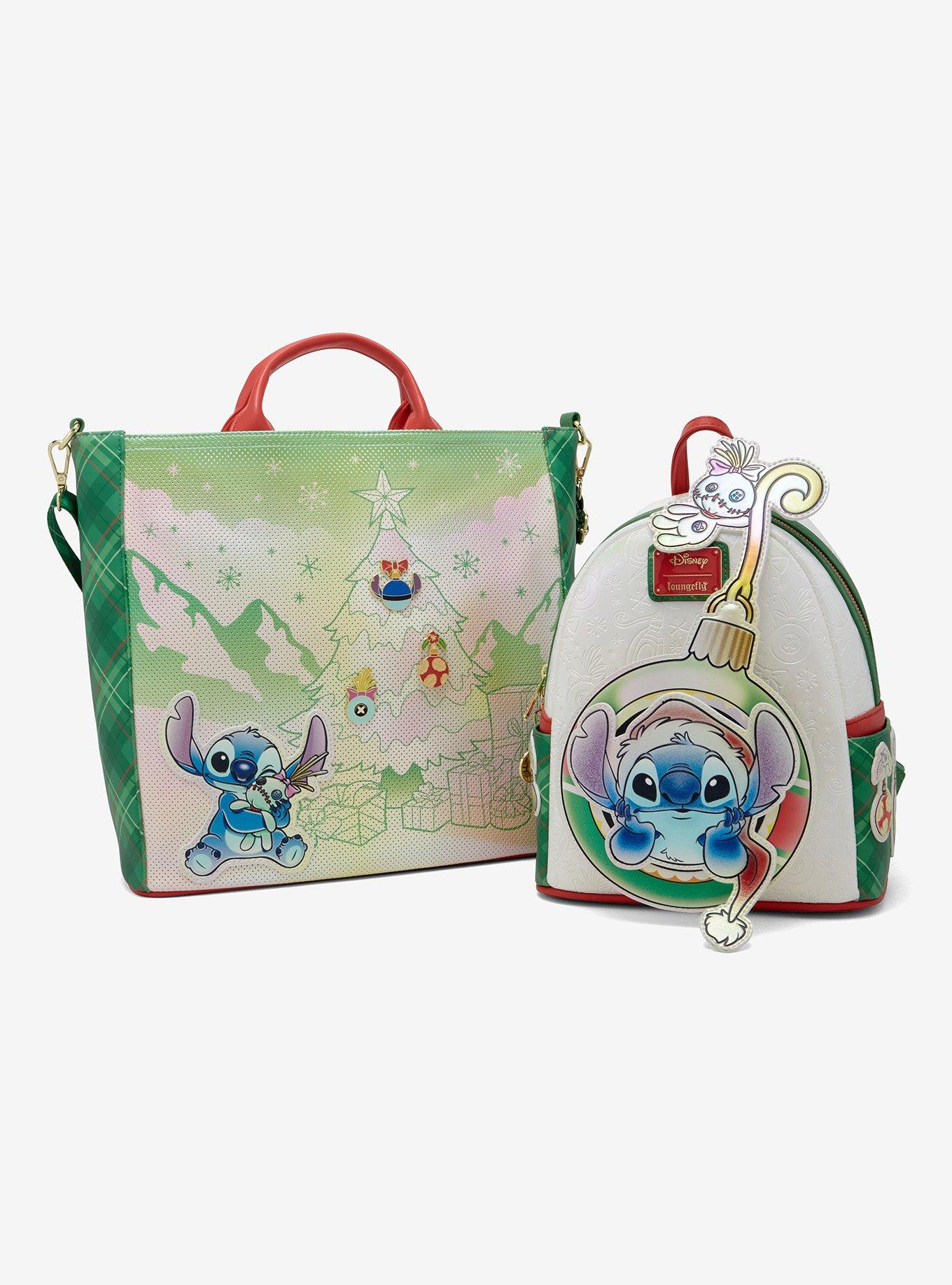 Loungefly Disney Stitch Holiday Ornament Pin Collector Tote Bag, , alternate