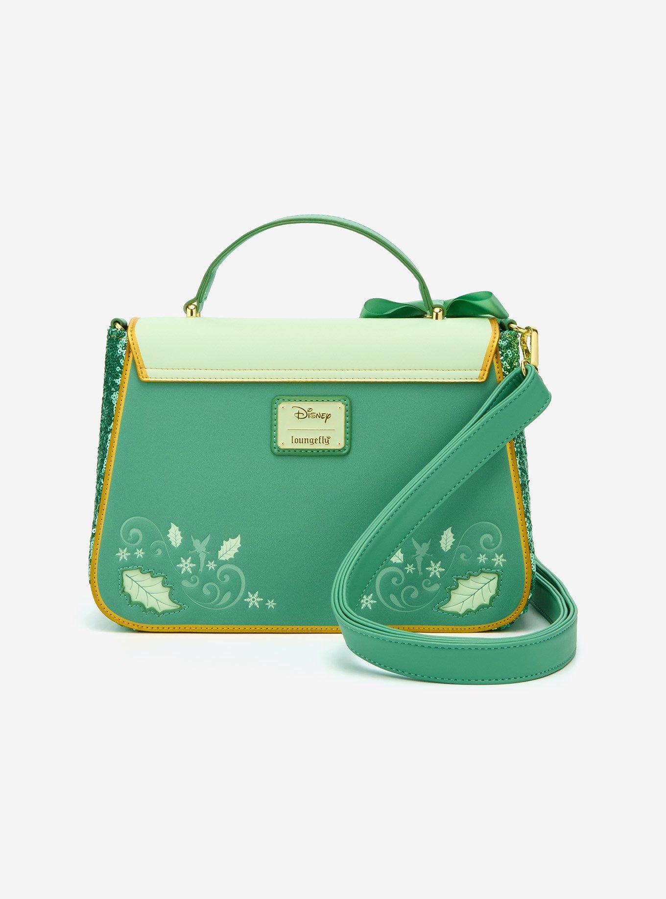 Loungefly Disney Tinker Bell Holiday Sequined Crossbody Bag, , alternate
